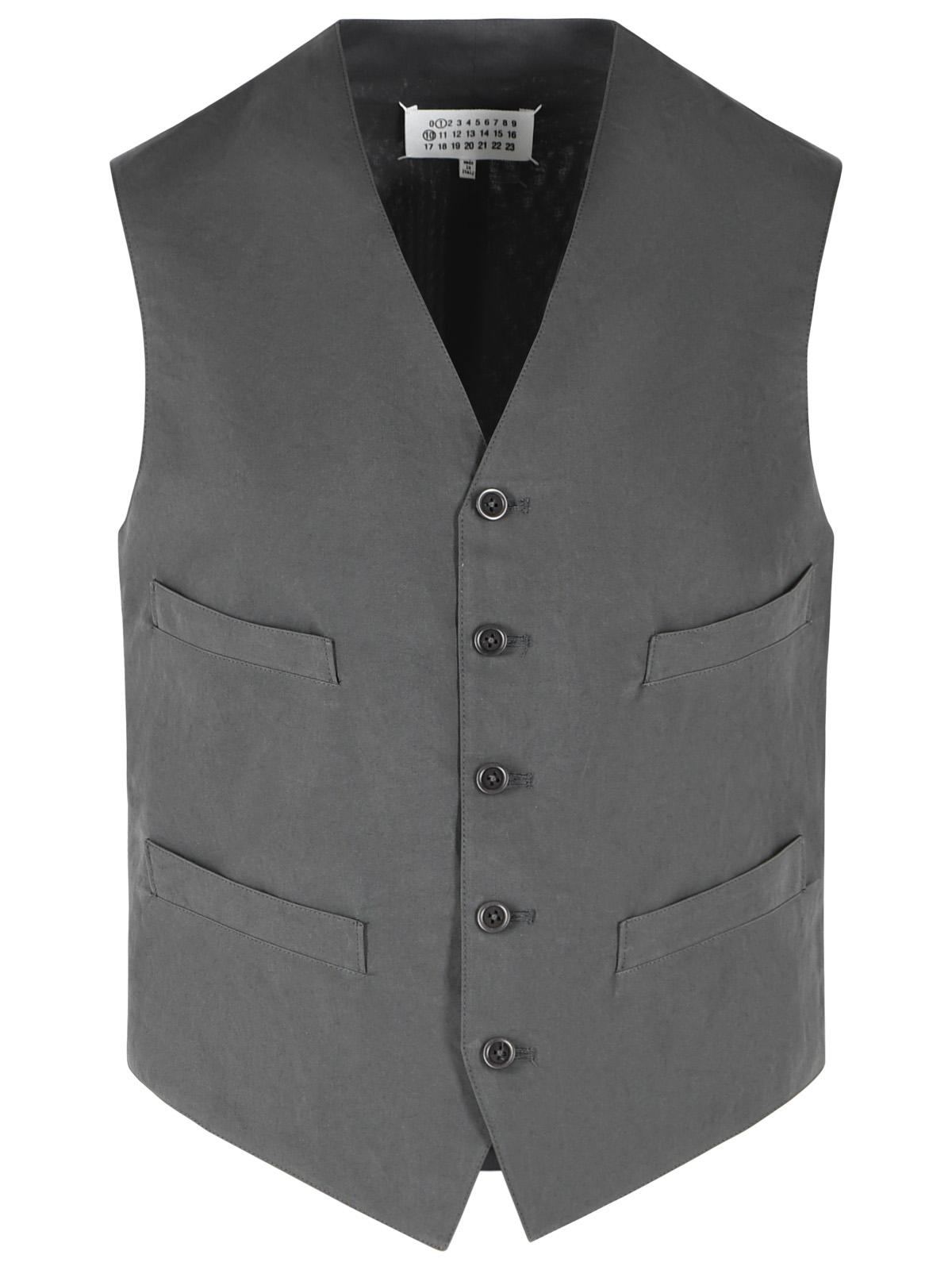 Maison Margiela Grey Cotton And Silk Vest Men MAISON MARGIELA
