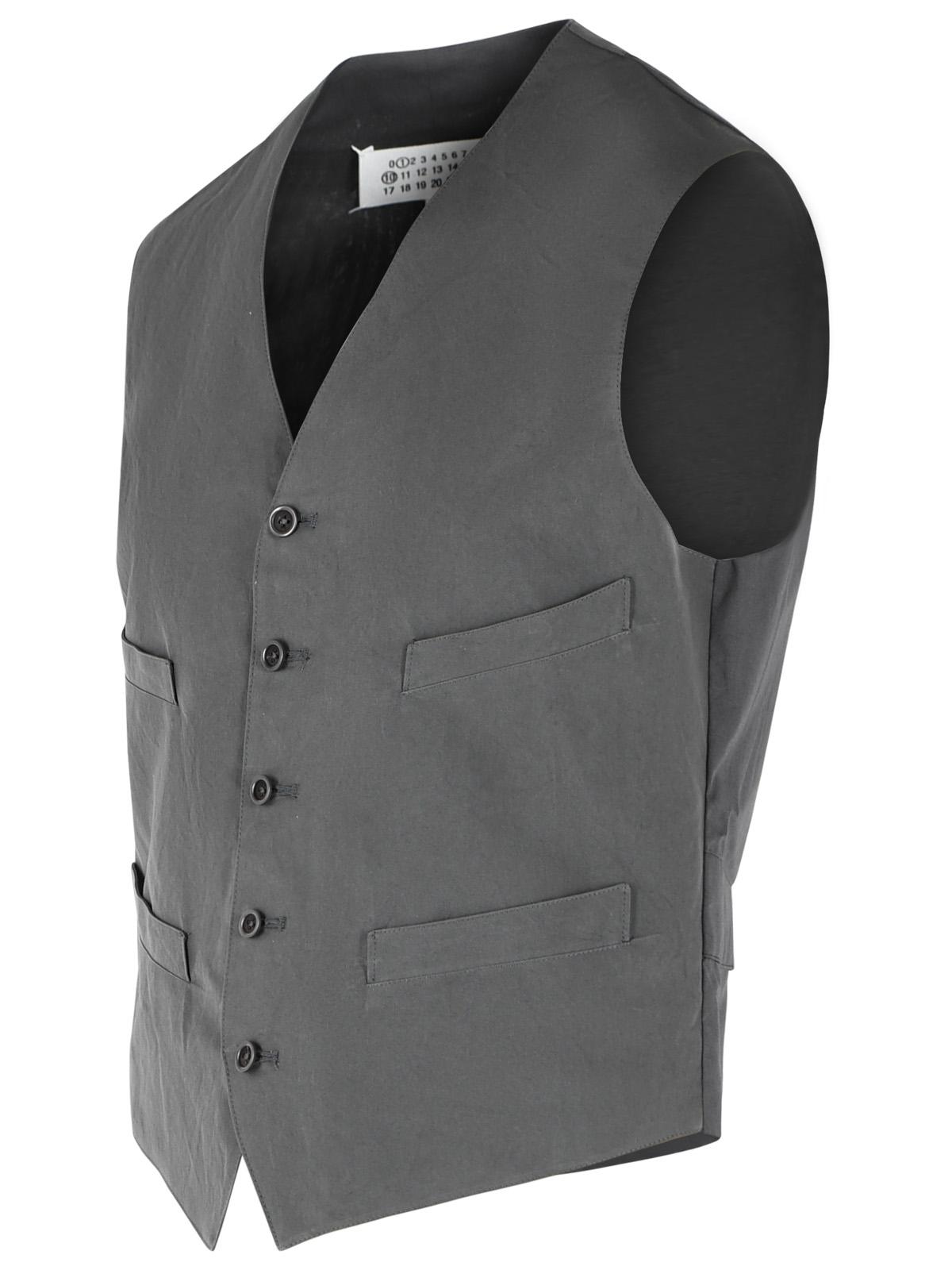 Maison Margiela Grey Cotton And Silk Vest Men MAISON MARGIELA
