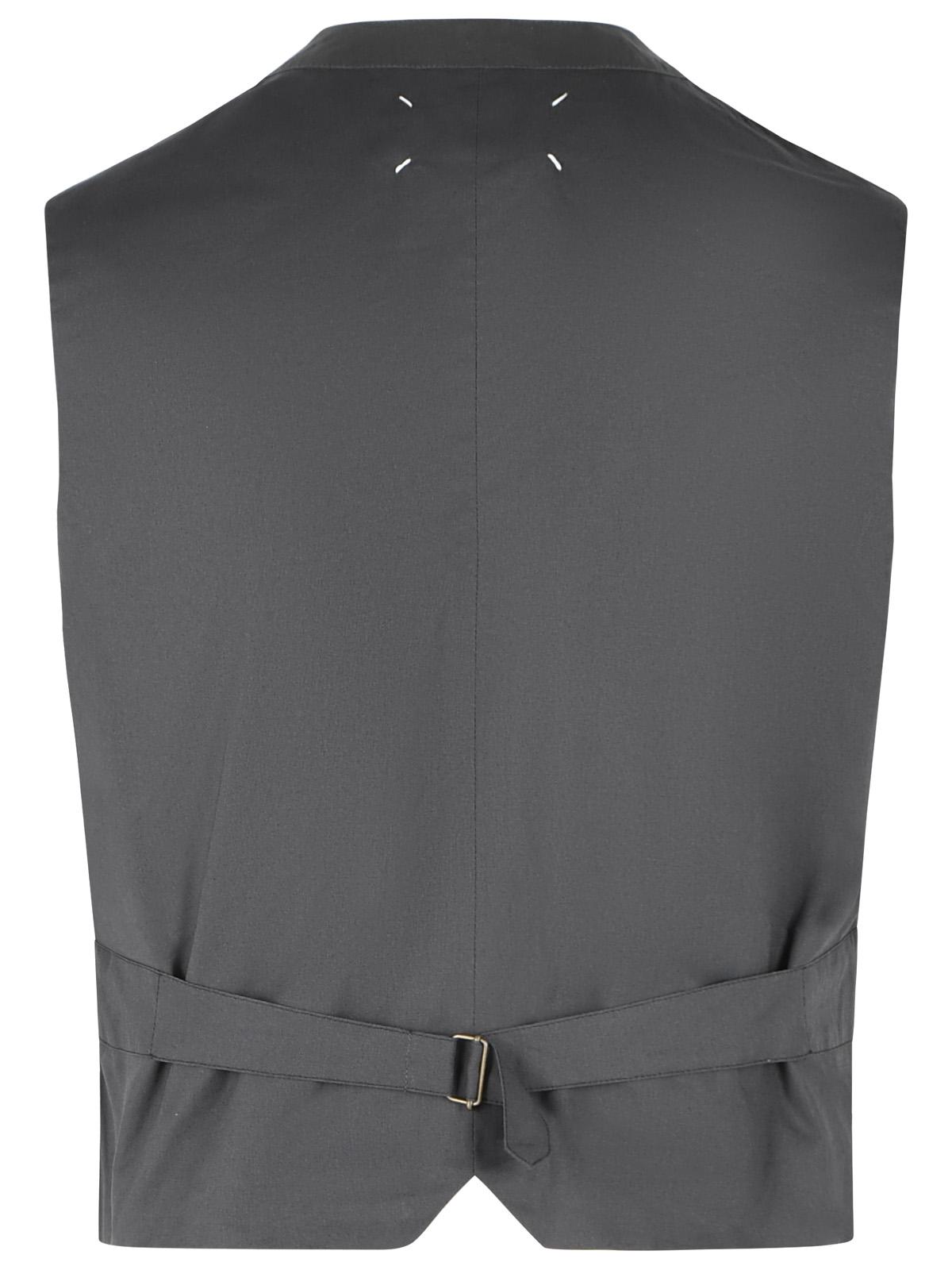 Maison Margiela Grey Cotton And Silk Vest Men MAISON MARGIELA