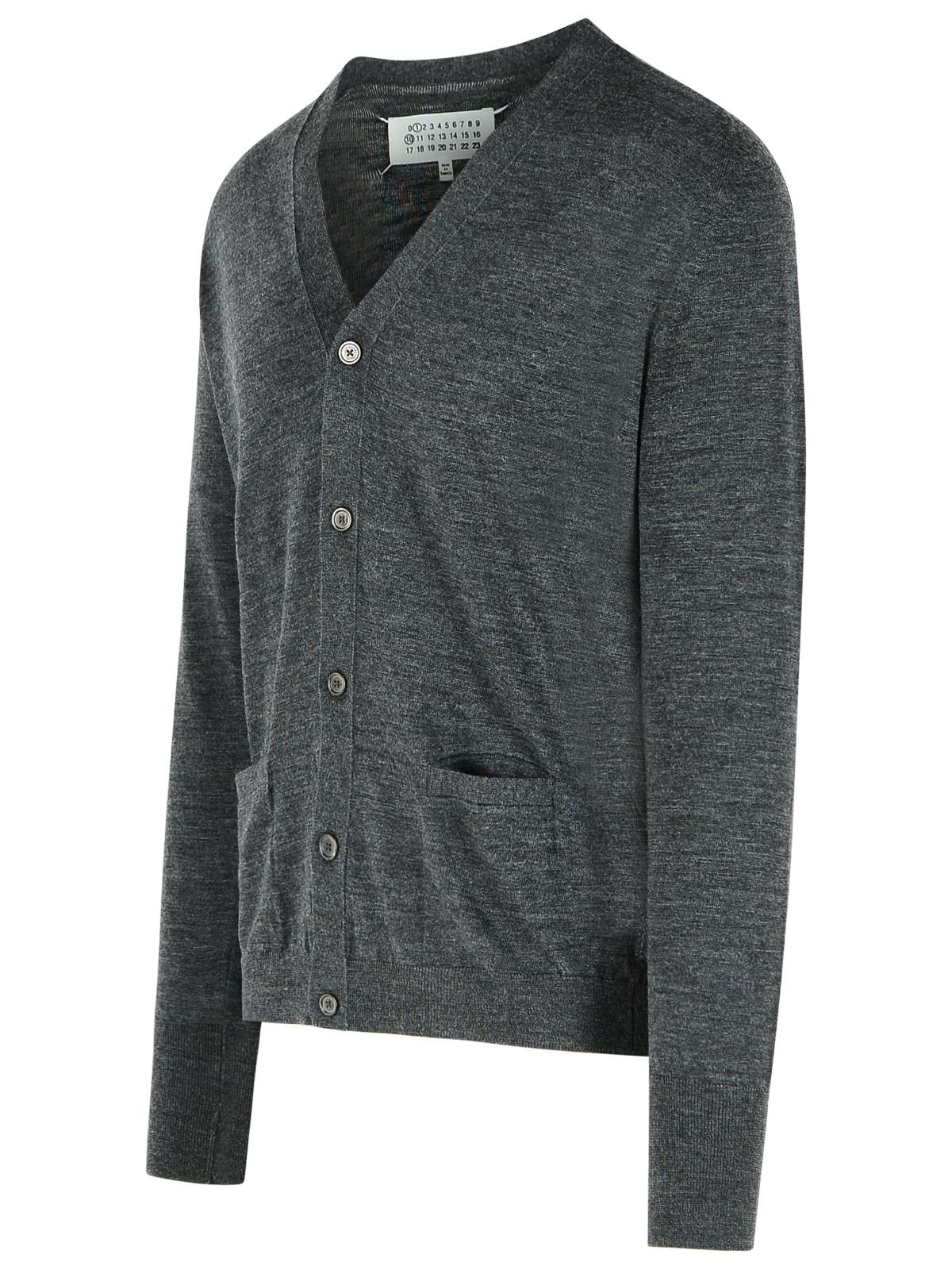 Maison Margiela Dark Grey Wool Blend Cardigan Men MAISON MARGIELA