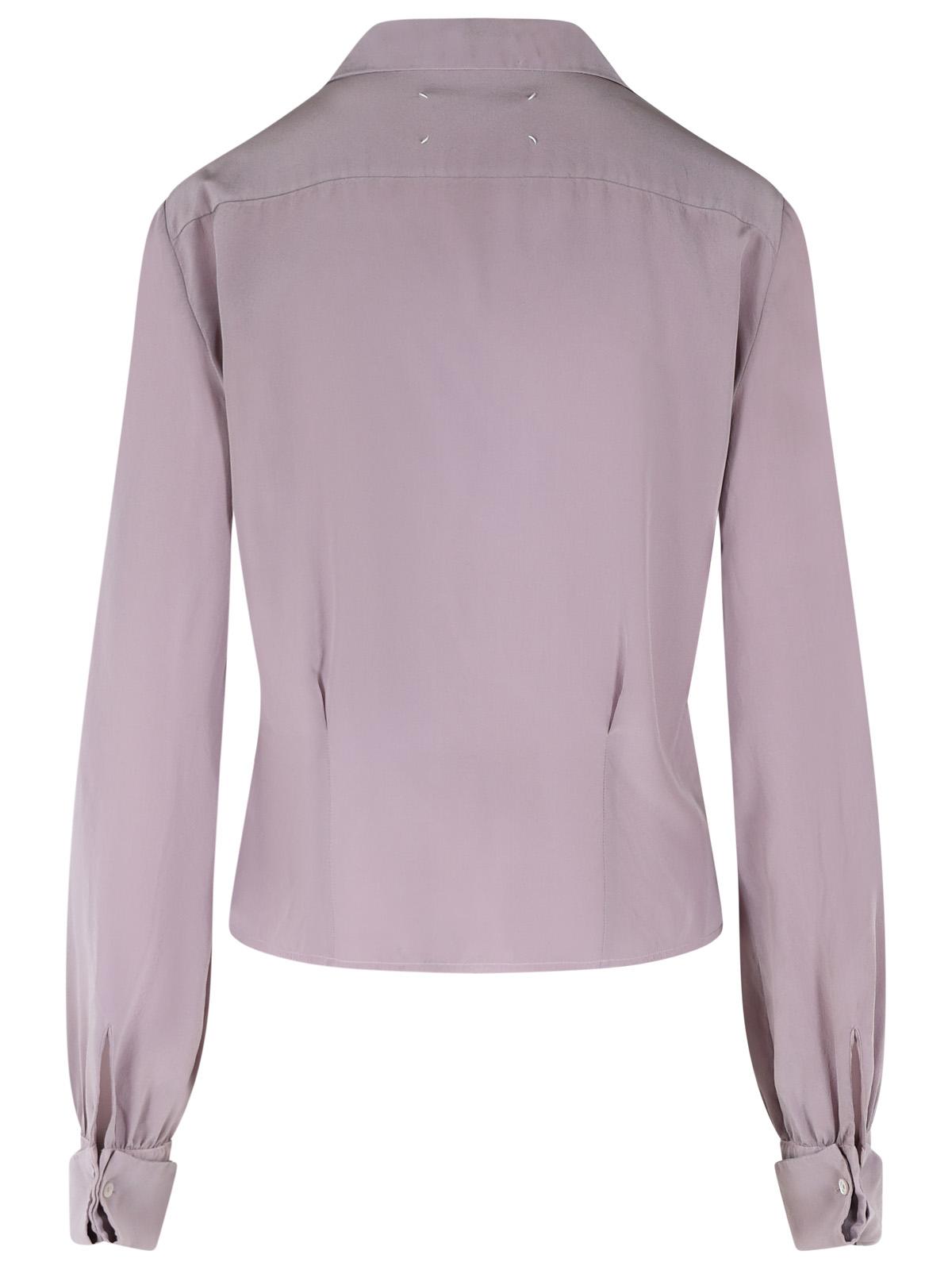 Maison Margiela Lilac Long-Sleeved Silk Shirt Women MAISON MARGIELA