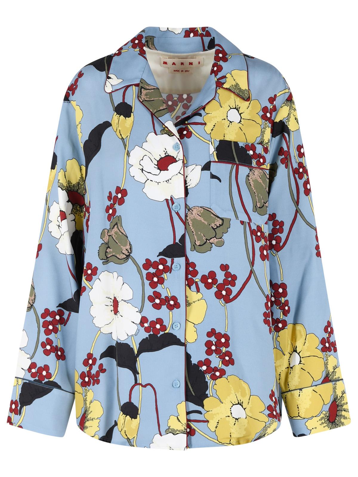 Marni Light Blue Viscose Shirt Women MARNI