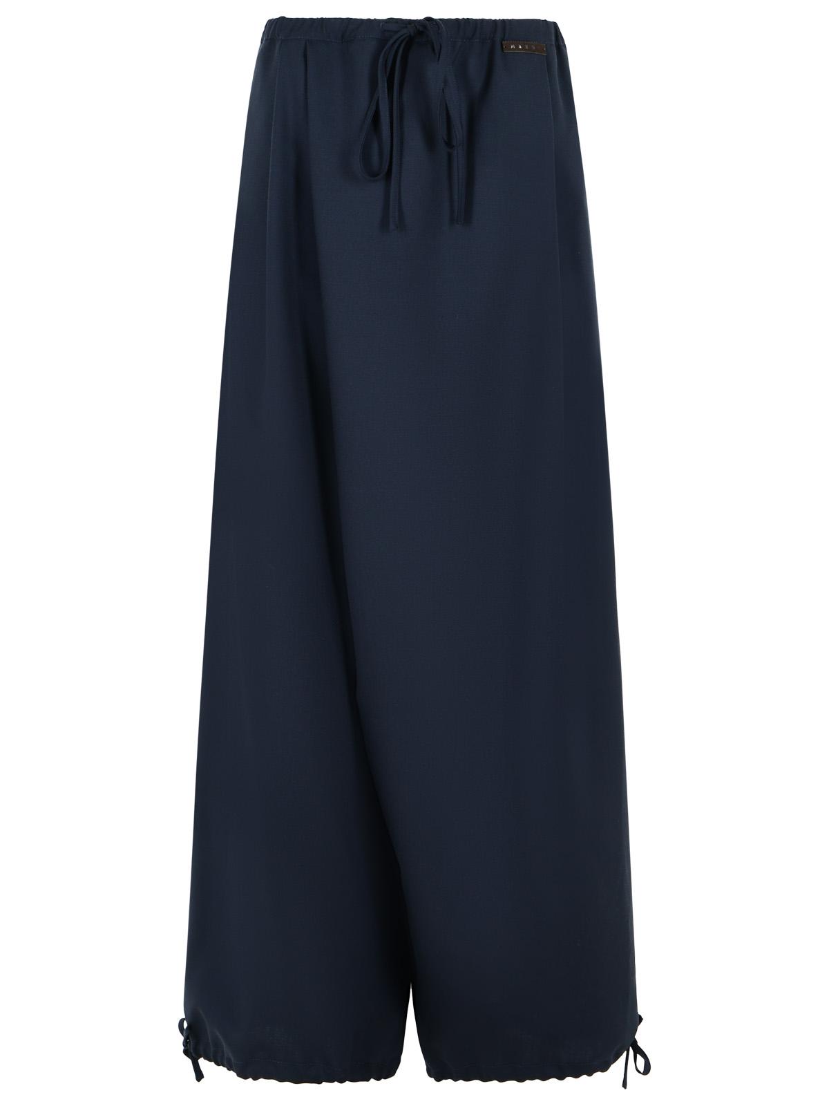Marni Blue Virgin Wool Trousers Women MARNI