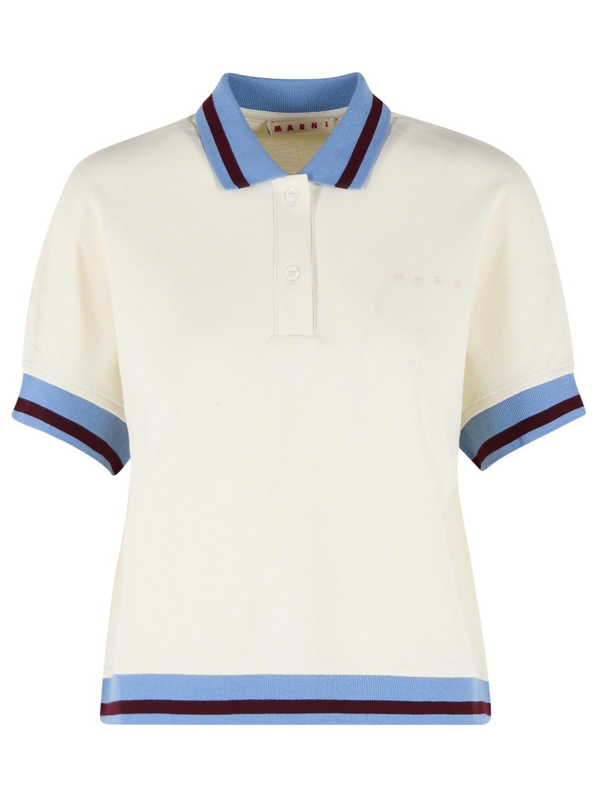 Marni Ivory Cotton Polo Shirt Women MARNI