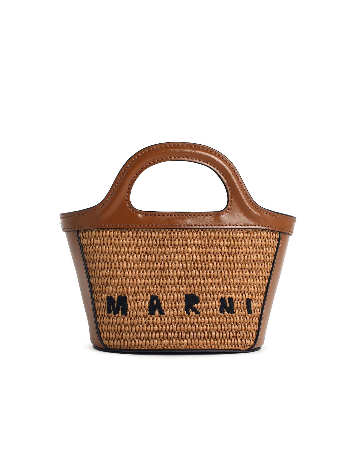 Marni Brown Leather Blend Micro Tropicalia Bag Women MARNI
