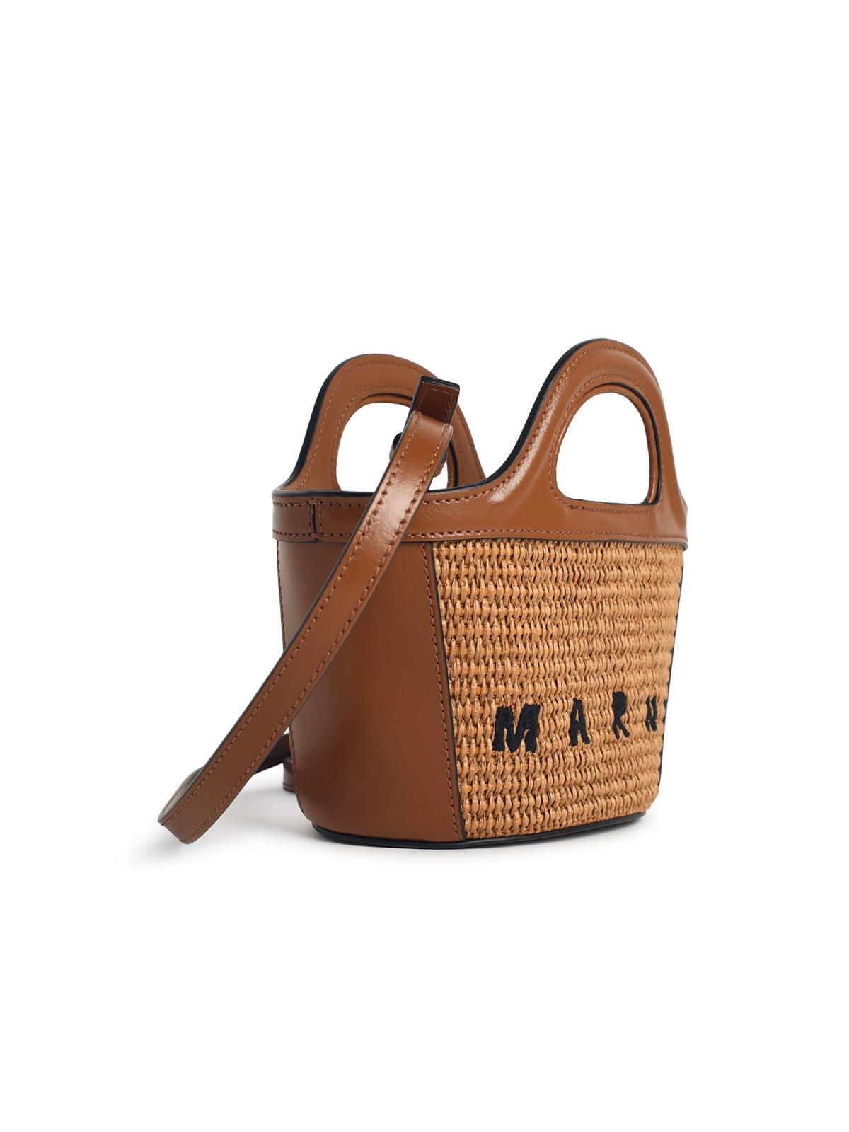 Marni Brown Leather Blend Micro Tropicalia Bag Women MARNI