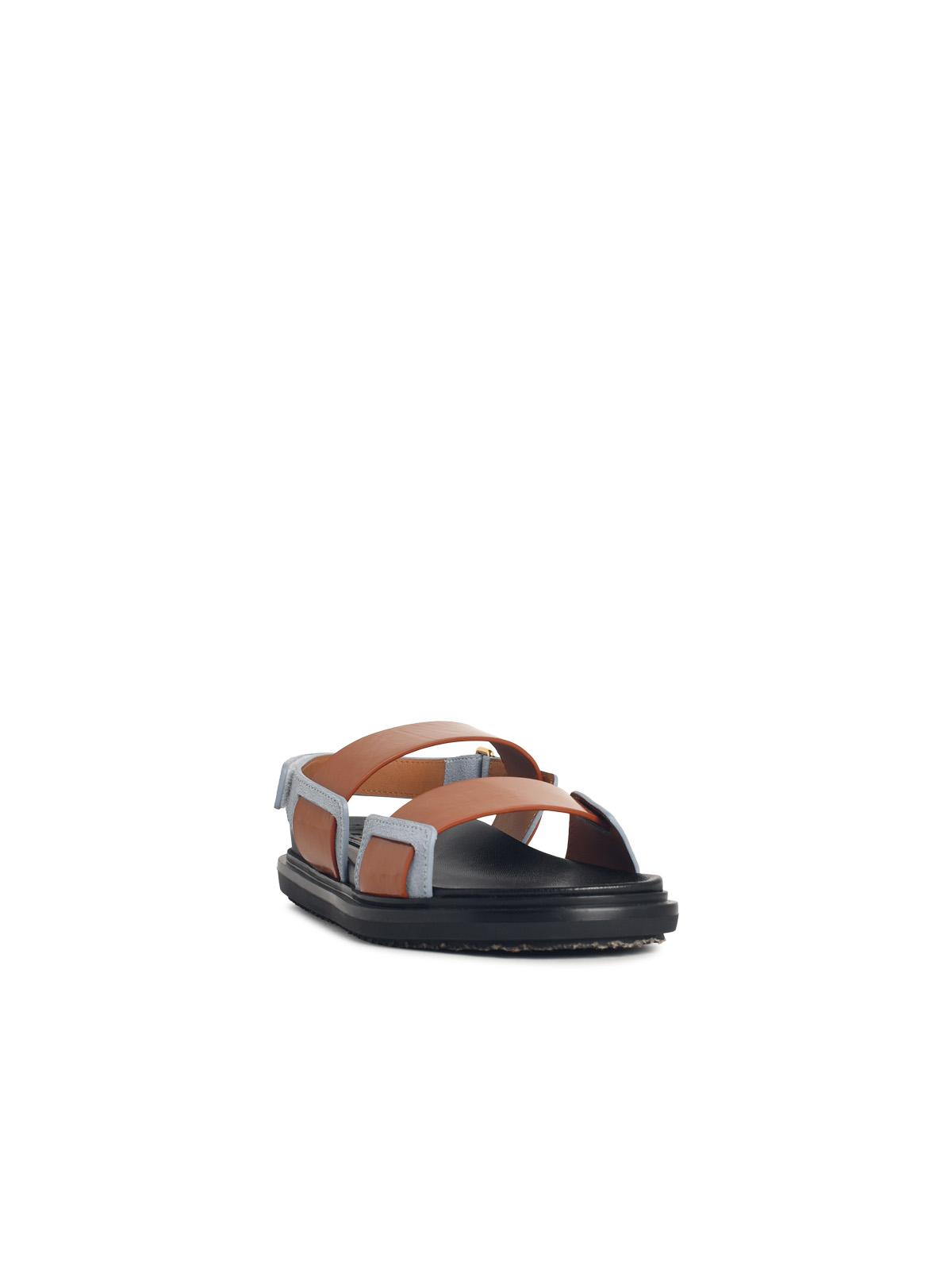 Marni 'Fussbett' Light Blue Leather Sandals Women MARNI
