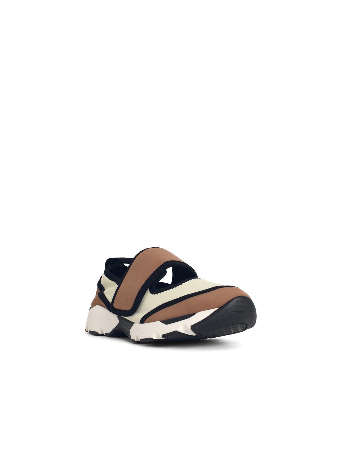 Marni 'Running Mary Jane' Sneakers In Brown And Cream Fabric Women MARNI