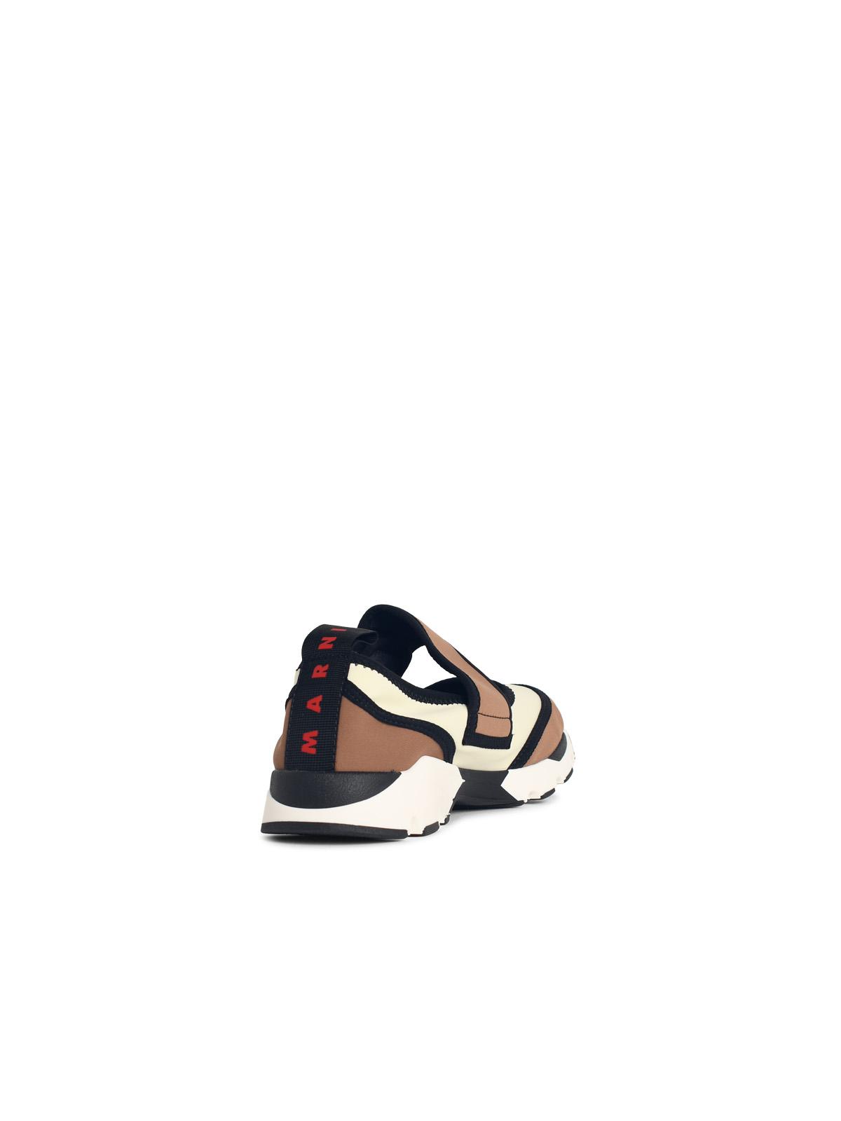 Marni 'Running Mary Jane' Sneakers In Brown And Cream Fabric Women MARNI