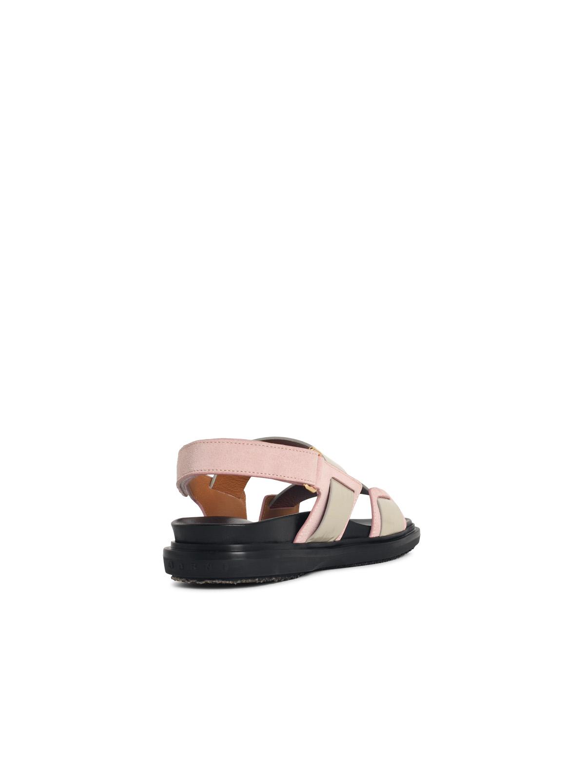 Marni 'Fussbett' Pink Leather Sandals Women