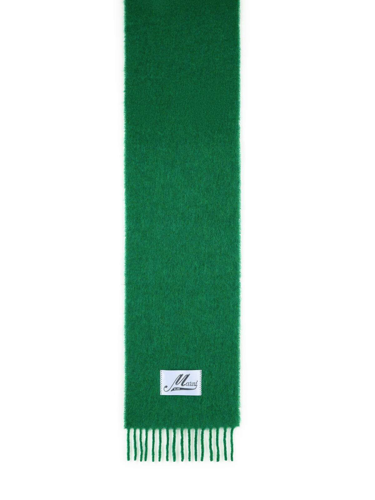Marni Green Brushed Alpaca Blend Scarf Men