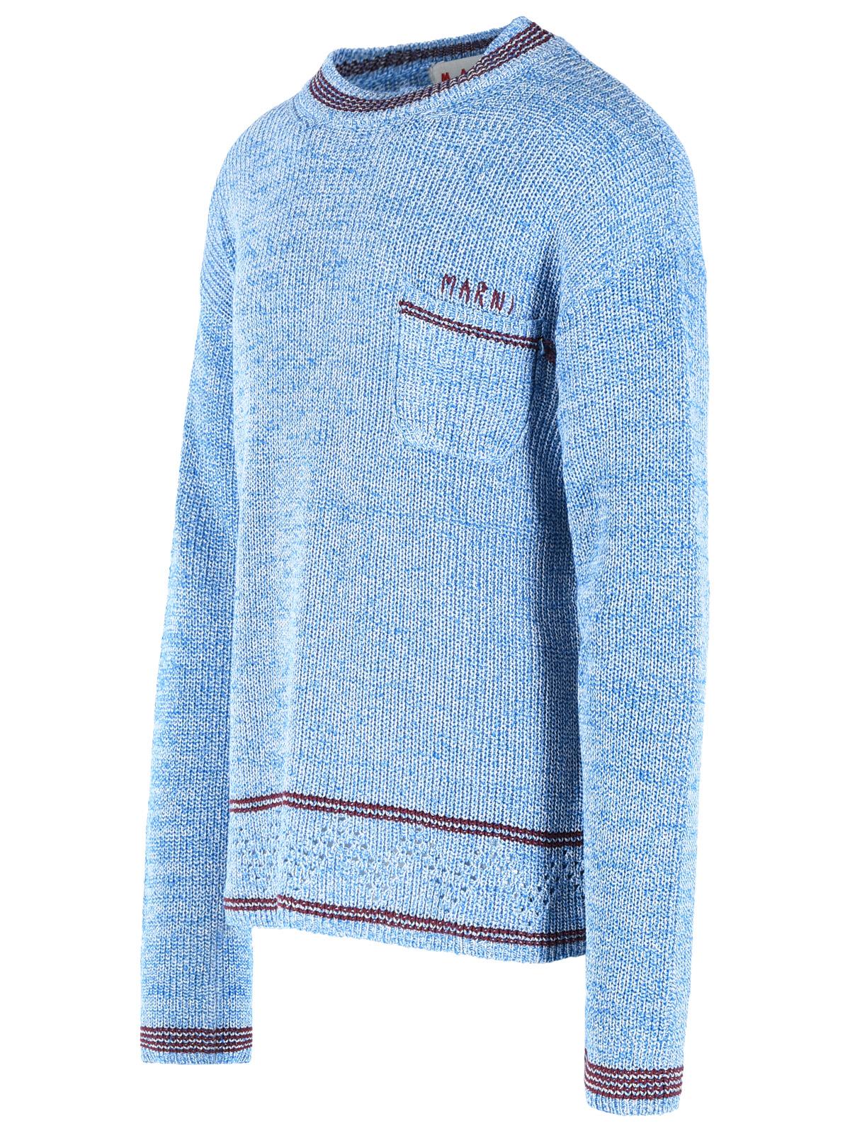 Marni Light Blue Cotton Sweater Men MARNI