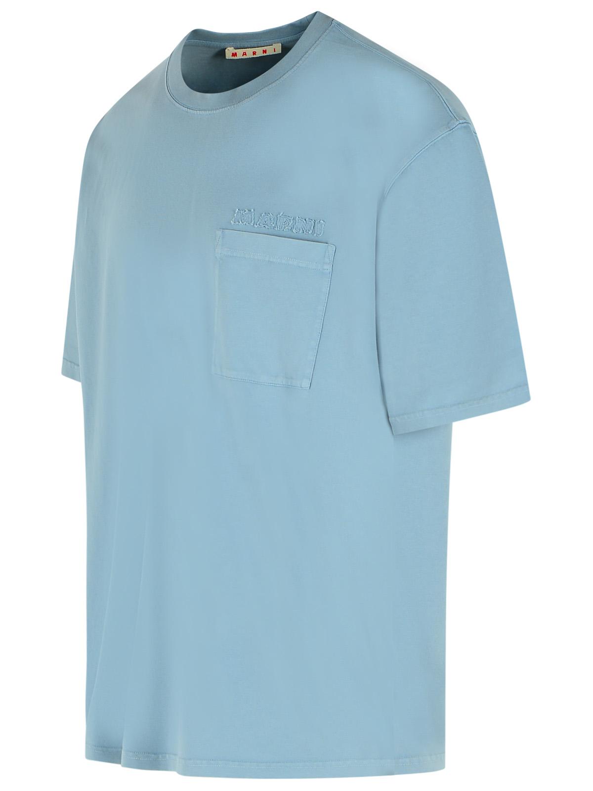 Marni Light Blue Cotton T-Shirt Men MARNI