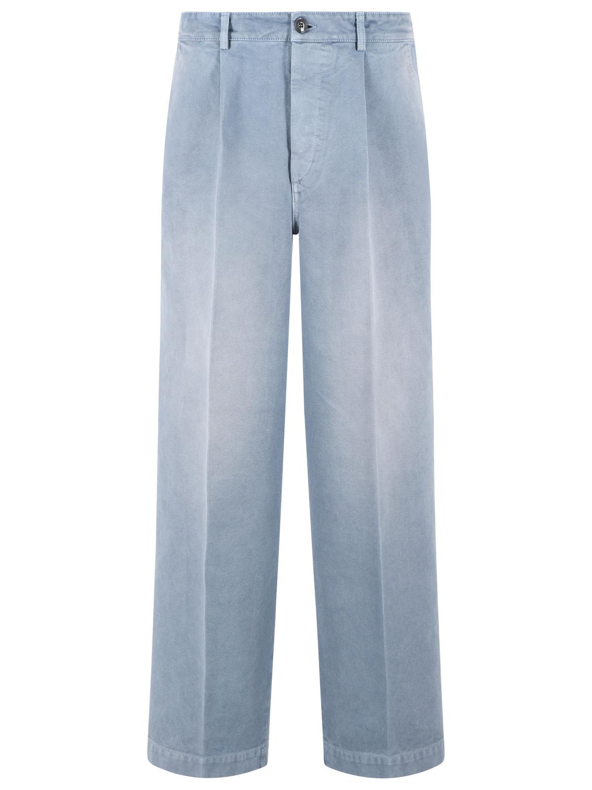 Marni Light Blue Cotton Trousers Men MARNI