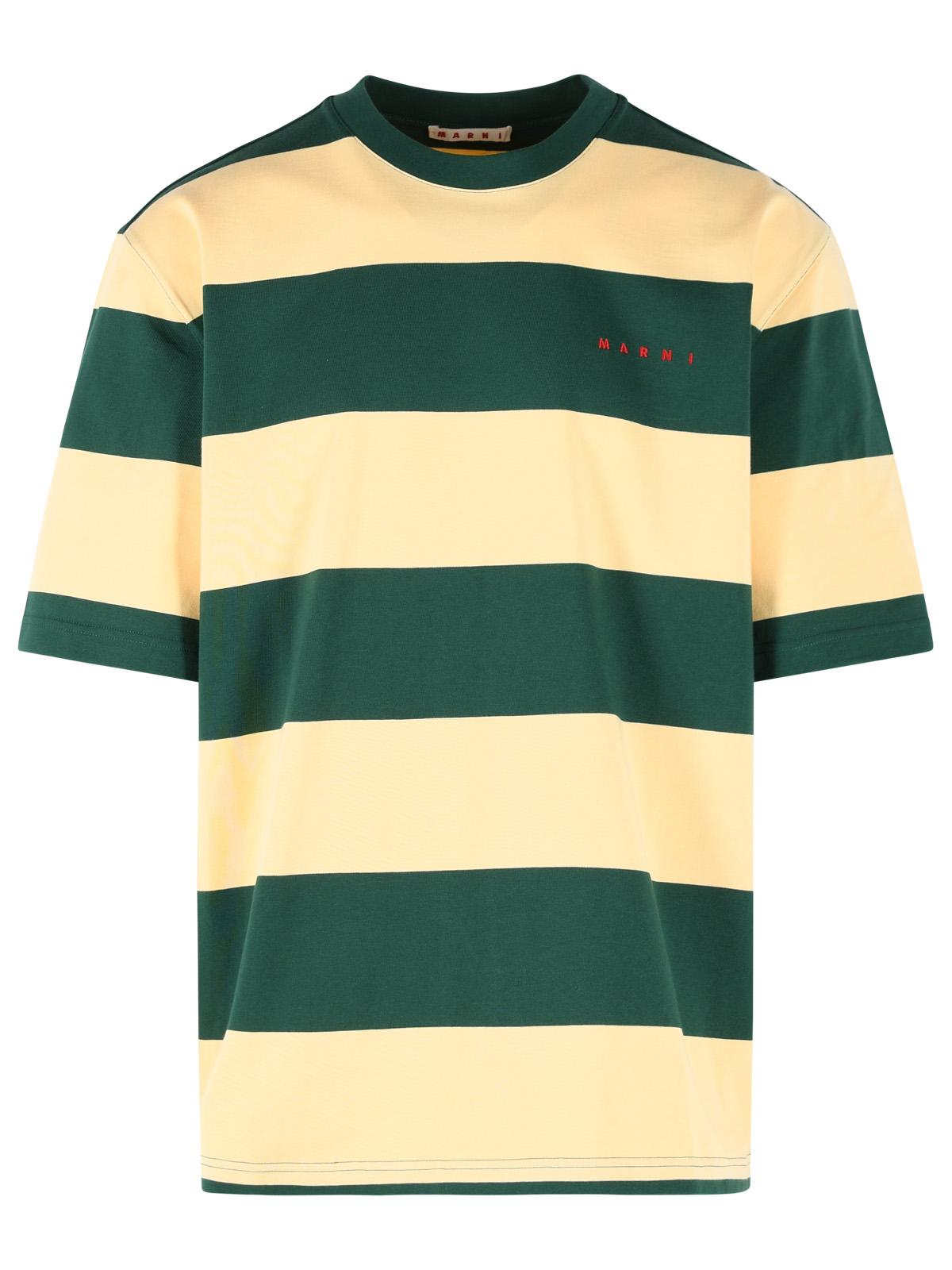 Marni Yellow And Green Cotton T-Shirt Men MARNI