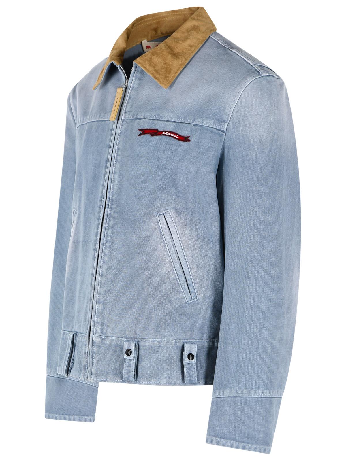 Marni Light Blue Cotton Jacket Men MARNI