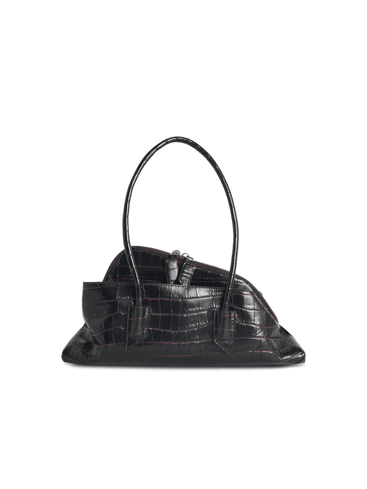 The Attico 'Top Handle La Passeggiata Small' 'Coffee' Leather Bag Women THE ATTICO