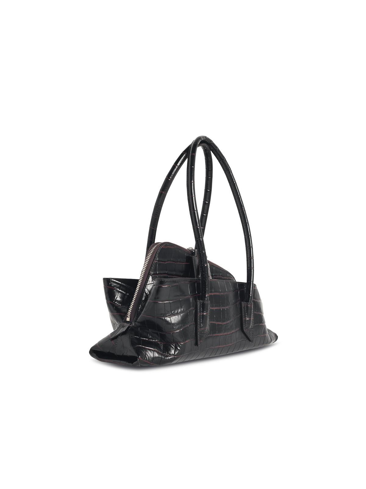 The Attico 'Top Handle La Passeggiata Small' 'Coffee' Leather Bag Women THE ATTICO