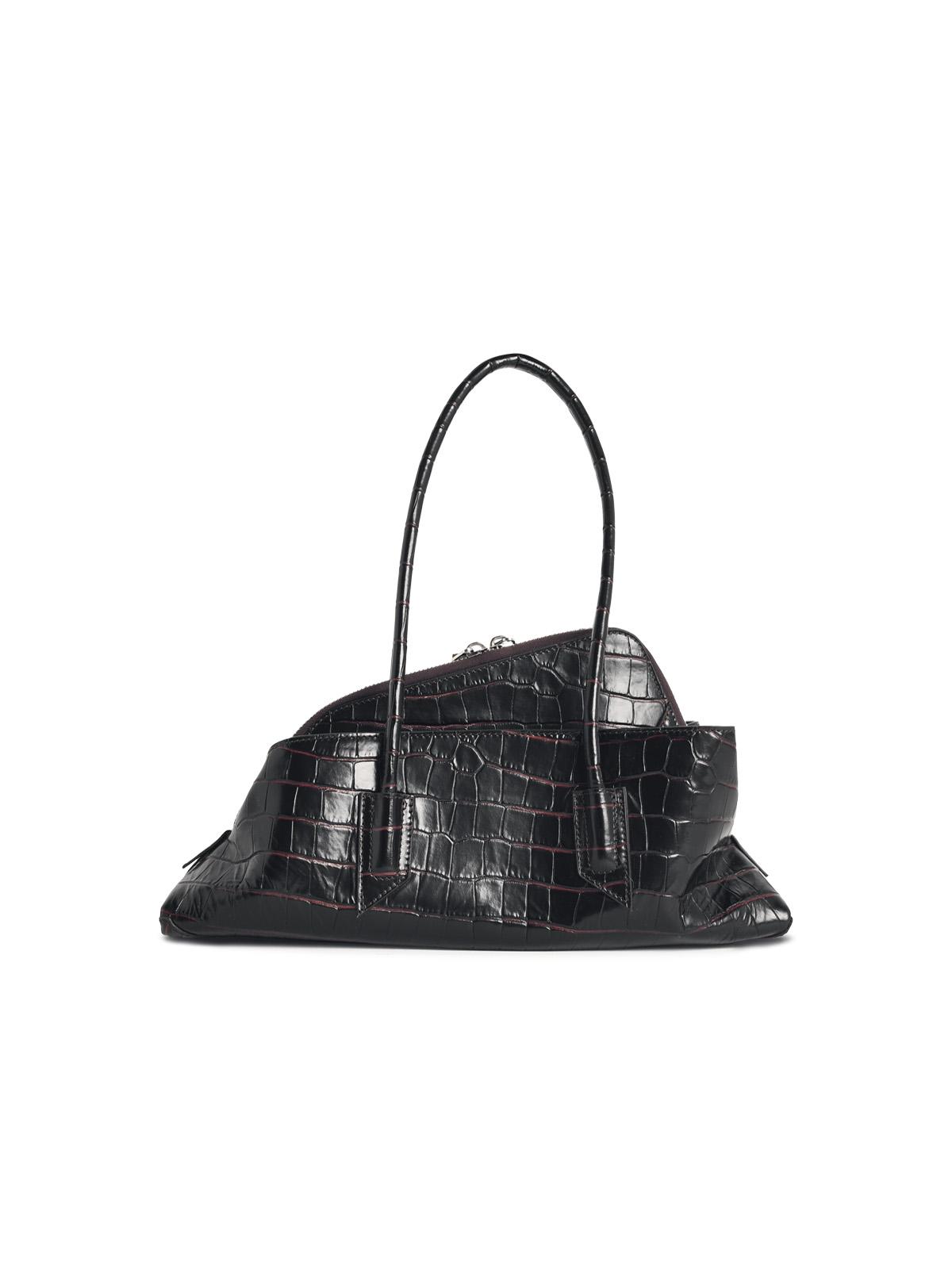 The Attico 'Top Handle La Passeggiata Small' 'Coffee' Leather Bag Women THE ATTICO