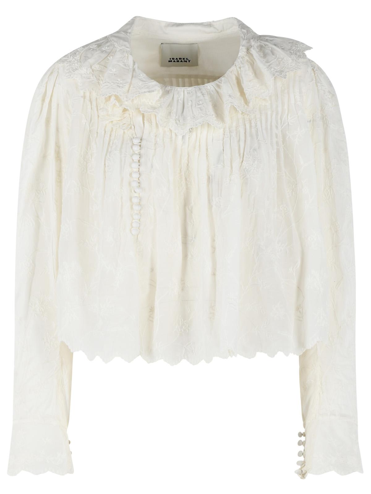 Isabel Marant 'Zelly' White Cotton And Silk Blouse Women ISABEL MARANT