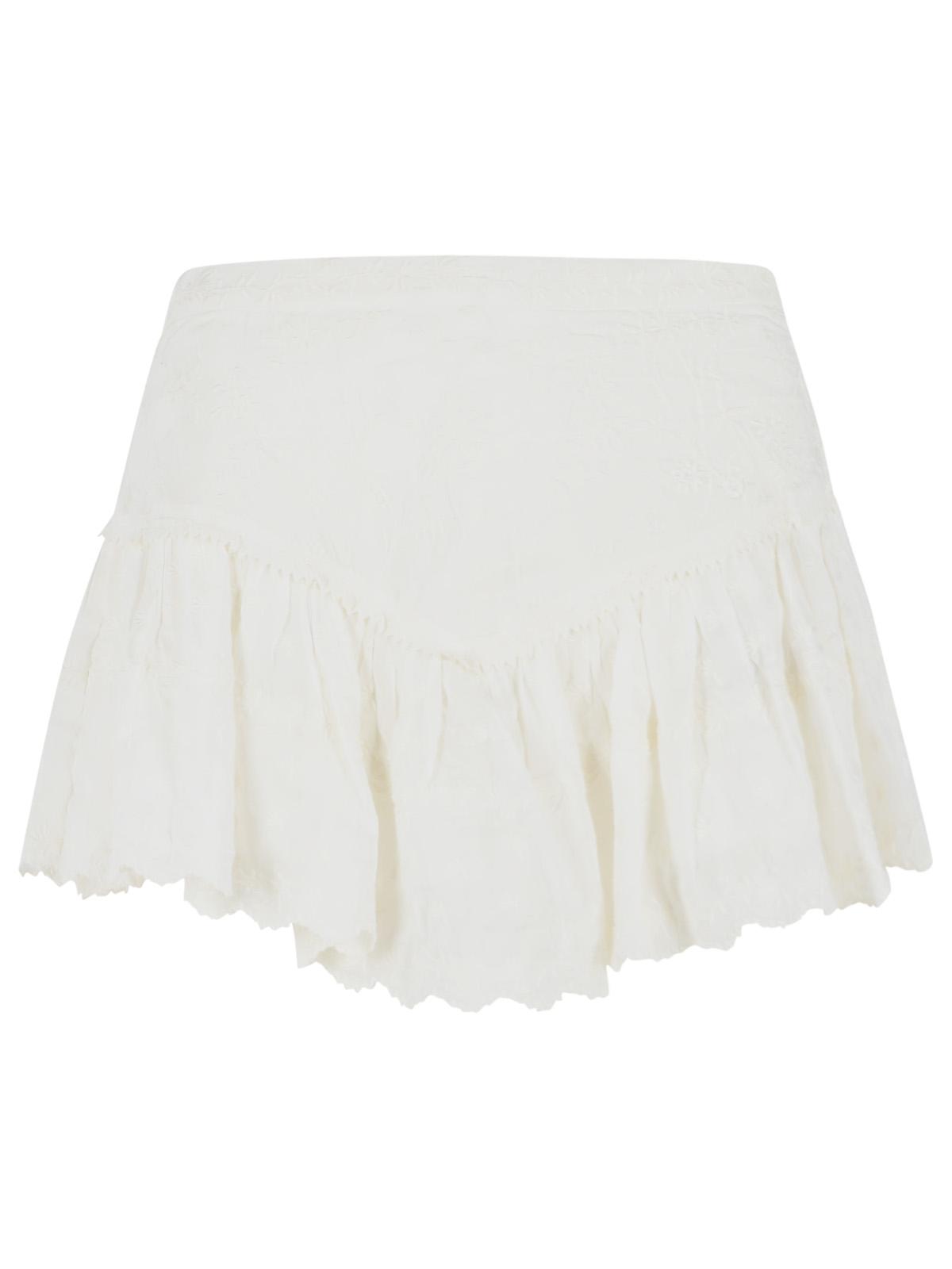 Isabel Marant 'Zoelia' Shorts With Embroideries In Silk And White Cotton Women ISABEL MARANT
