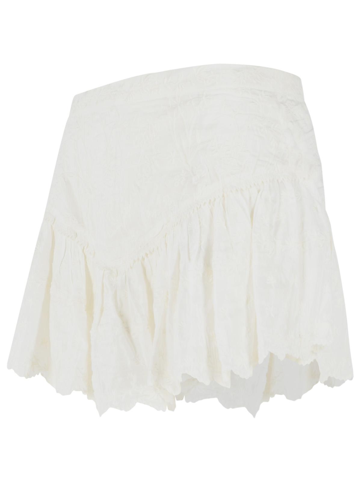 Isabel Marant 'Zoelia' Shorts With Embroideries In Silk And White Cotton Women ISABEL MARANT