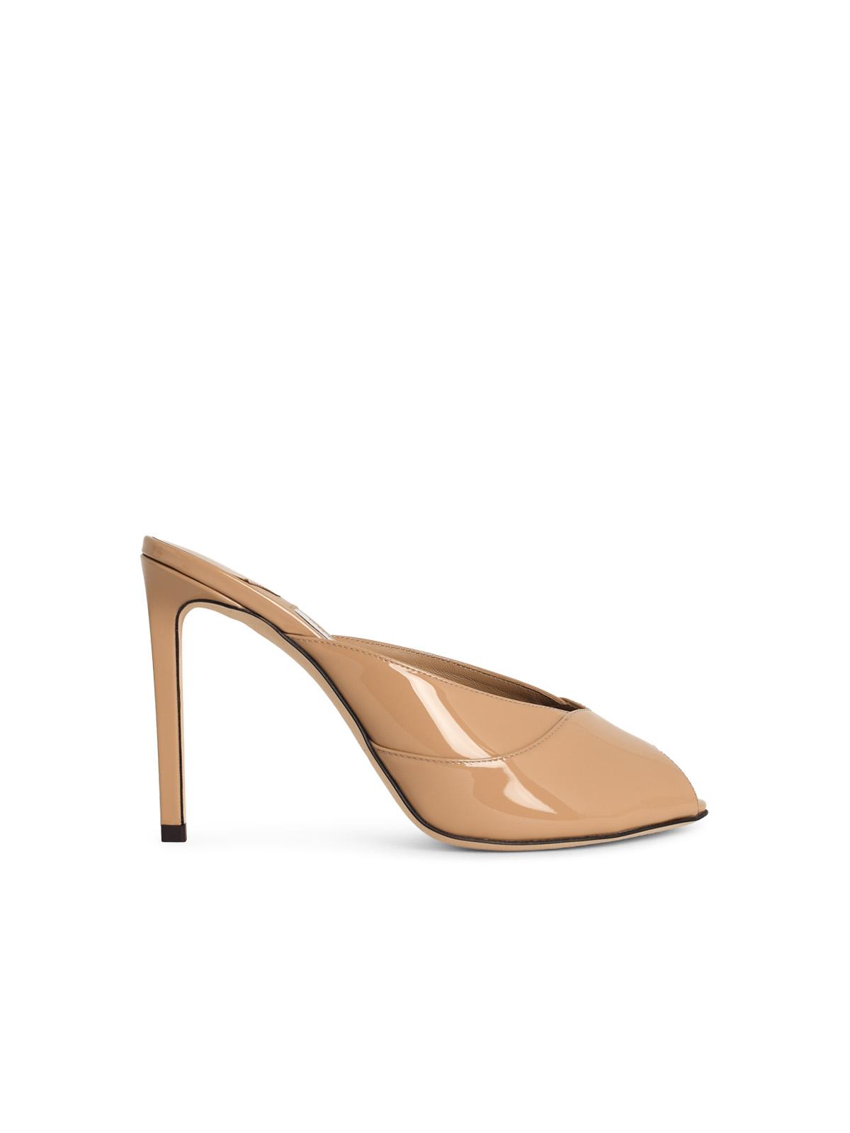 Jimmy Choo 'Brigitte' Leather Mules Nude 'Chai' Women JIMMY CHOO