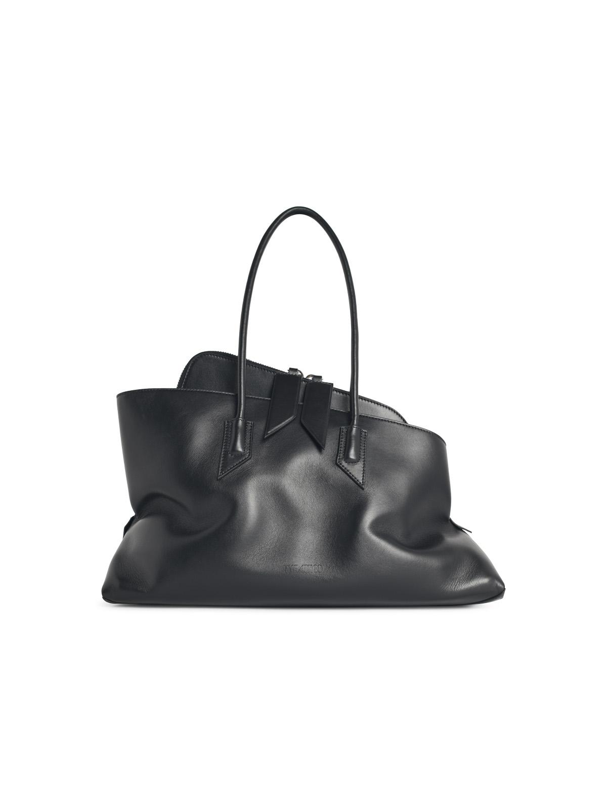 The Attico Medium 'La Passeggiata' Black Leather Bag Women THE ATTICO