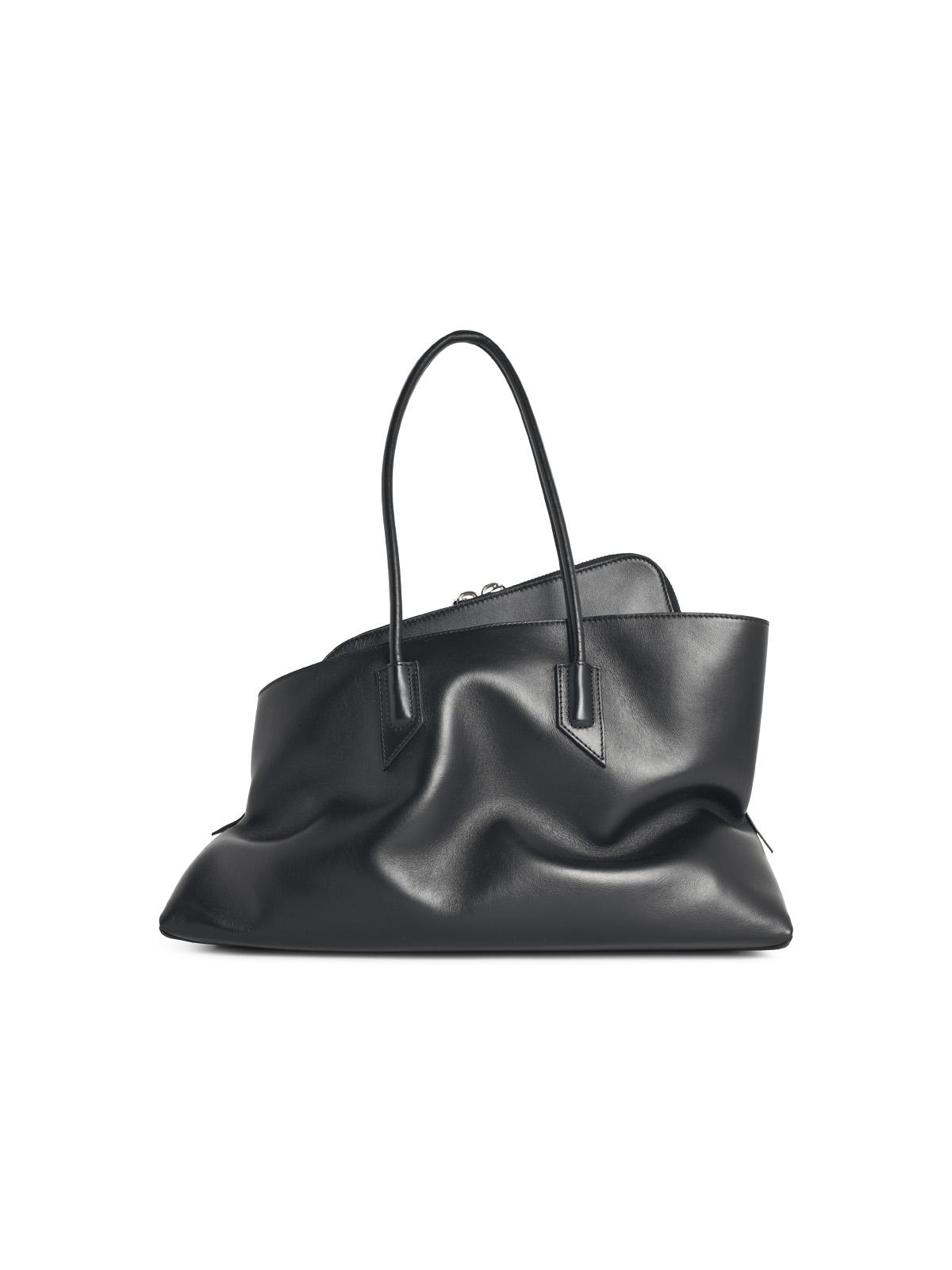 The Attico Medium 'La Passeggiata' Black Leather Bag Women THE ATTICO
