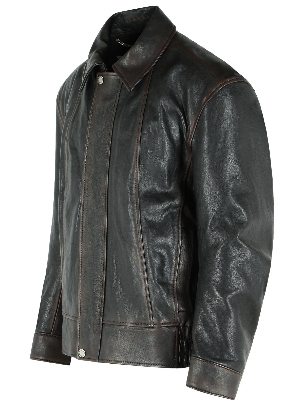 Golden Goose 'Prince' Brown Leather Bomber Jacket Men GOLDEN GOOSE