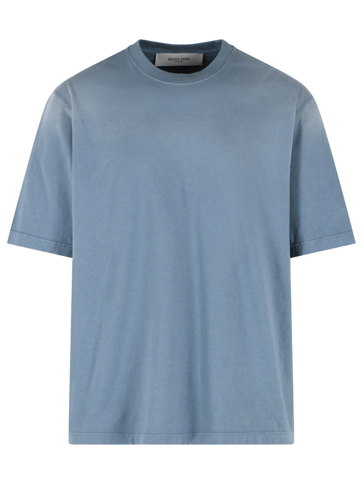 Golden Goose Uisex Windard Blue Cotton T-Shirt Men GOLDEN GOOSE