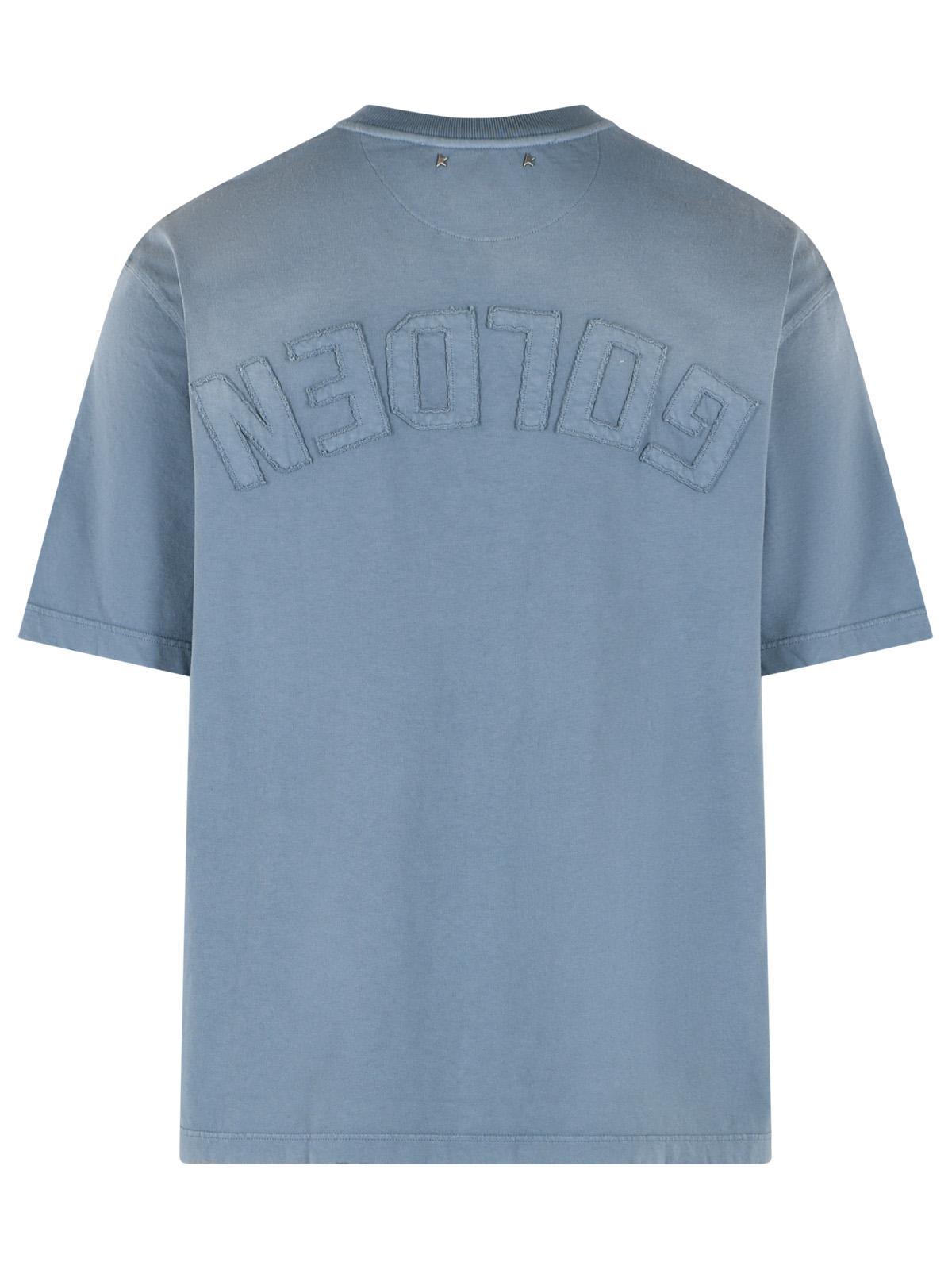 Golden Goose Uisex Windard Blue Cotton T-Shirt Men GOLDEN GOOSE