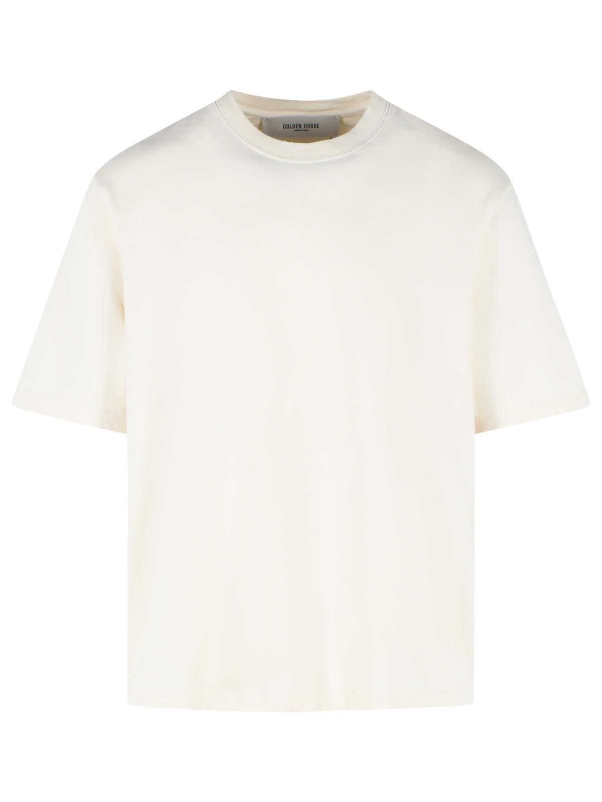 Golden Goose Uisex Vintage White Cotton T-Shirt Women GOLDEN GOOSE