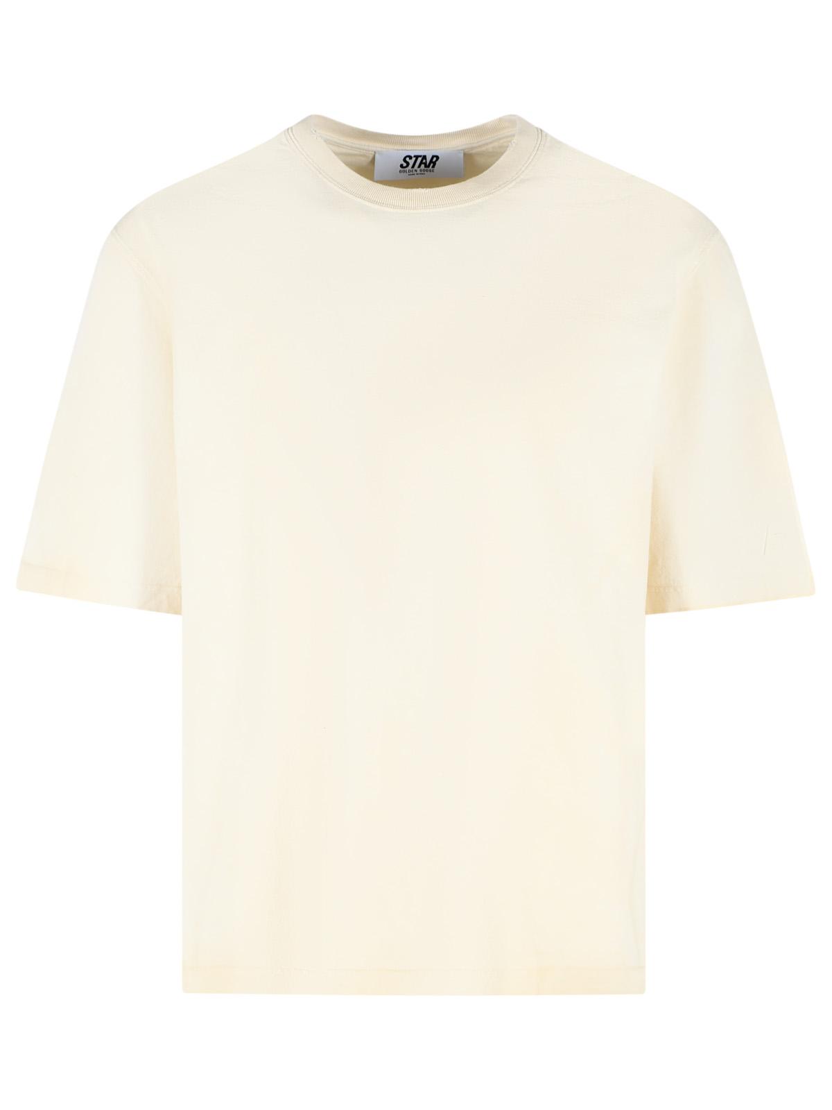 Golden Goose Uisex 'Star' Vintage White Cotton T-Shirt Women GOLDEN GOOSE