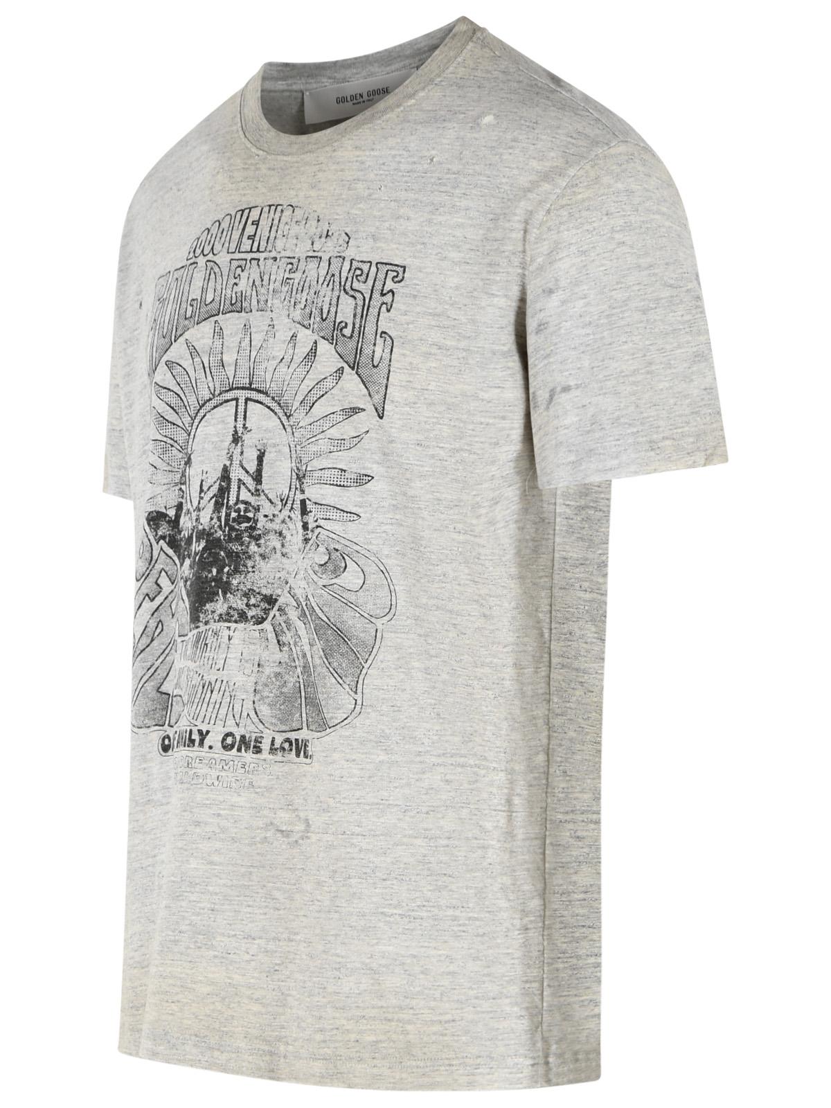 Golden Goose Mélange Grey Cotton T-Shirt Men GOLDEN GOOSE