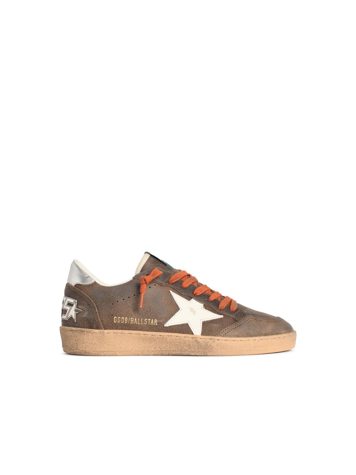 Golden Goose 'Ball Star' Brown Waxed Suede Sneakers Men GOLDEN GOOSE
