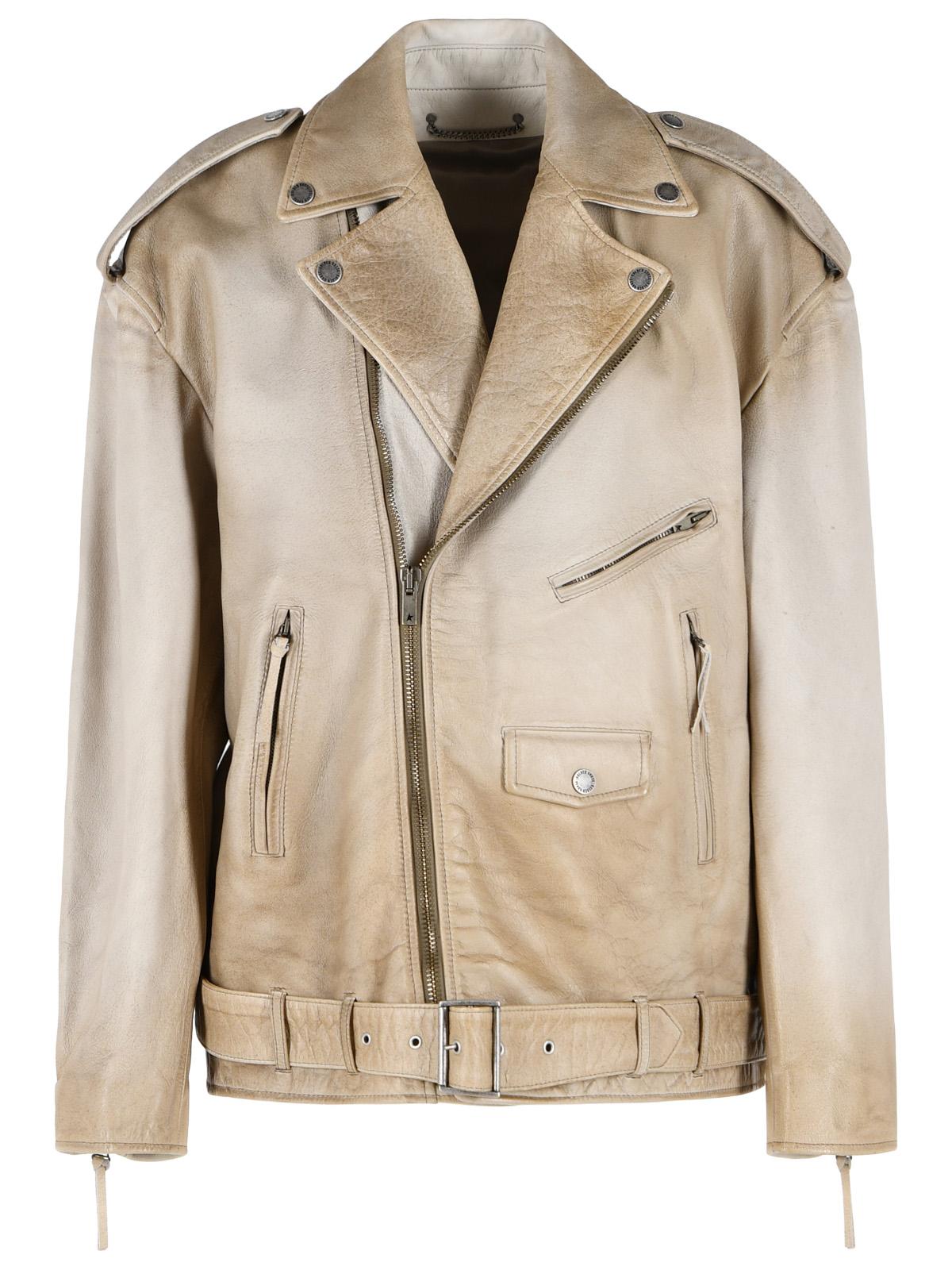 Golden Goose 'Phoebe' Beige Leather Jacket Women GOLDEN GOOSE
