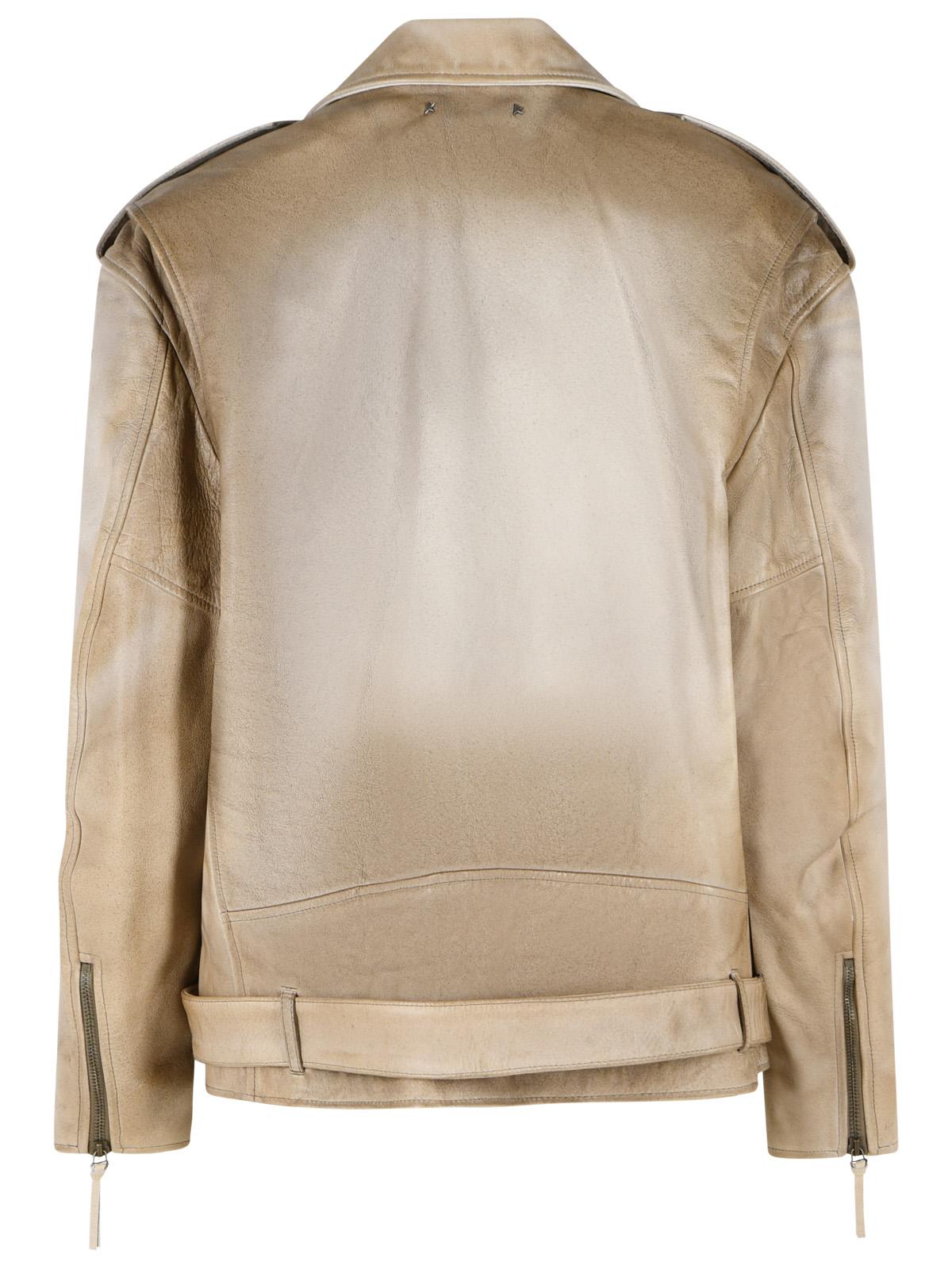 Golden Goose 'Phoebe' Beige Leather Jacket Women GOLDEN GOOSE