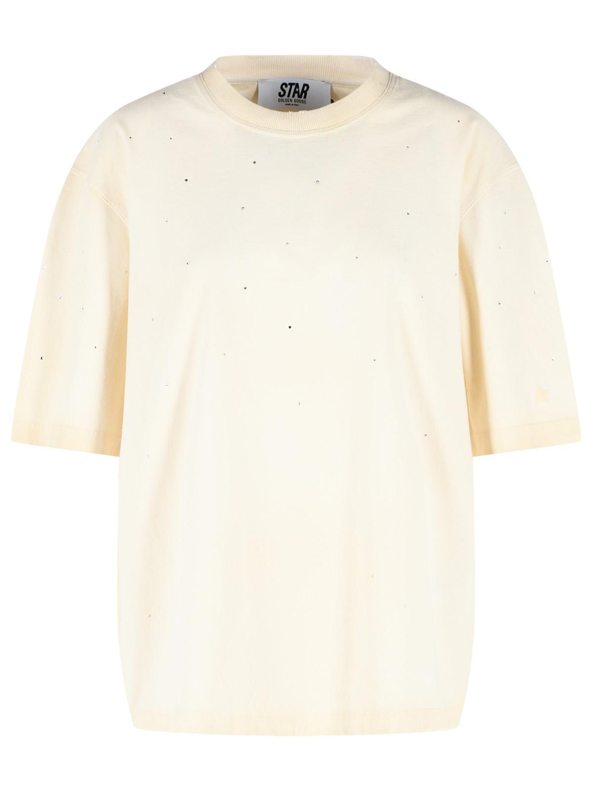 Golden Goose 'Star' Ivory Cotton T-Shirt Women GOLDEN GOOSE