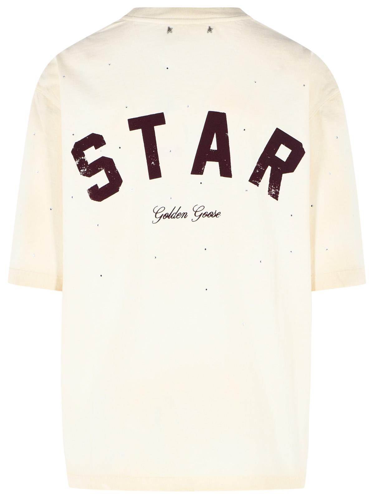 Golden Goose 'Star' Ivory Cotton T-Shirt Women GOLDEN GOOSE