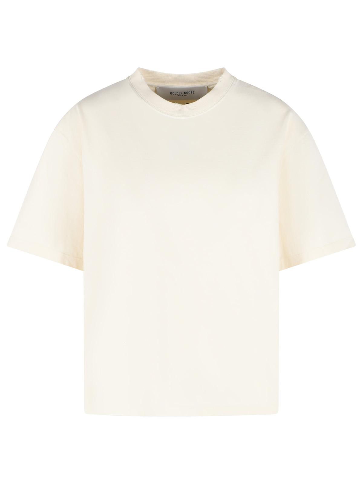 Golden Goose Ivory Cotton T-Shirt Women GOLDEN GOOSE