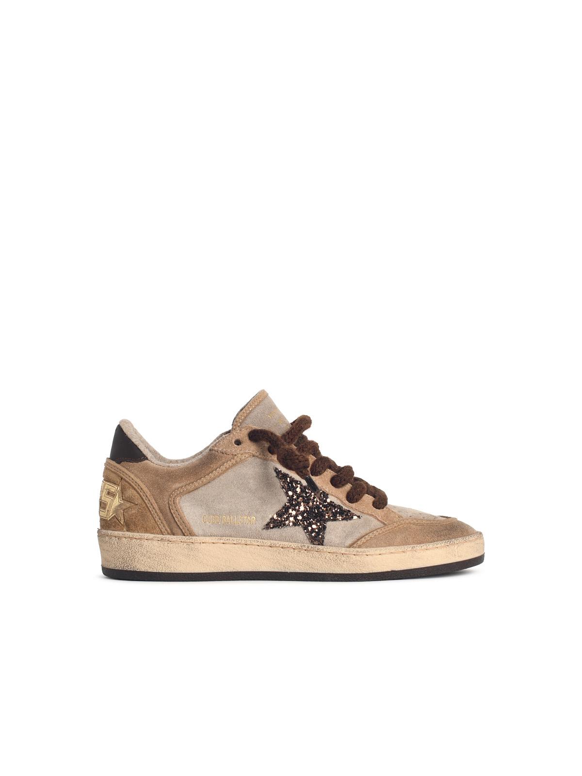 Golden Goose 'Ball Star' Beige And Brown Suede Sneakers Women GOLDEN GOOSE