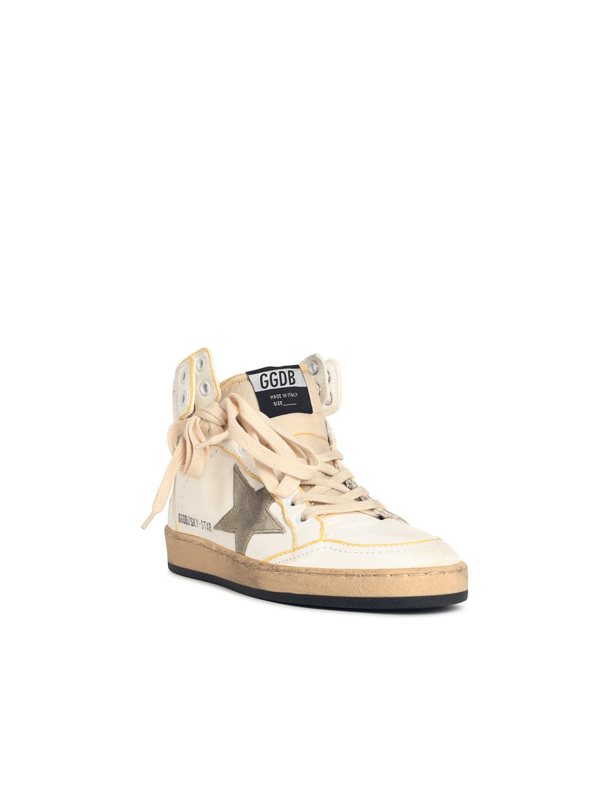 Golden Goose 'Sky-Star' White Nappa Leather Sneakers With 'Taupe' Star Women GOLDEN GOOSE