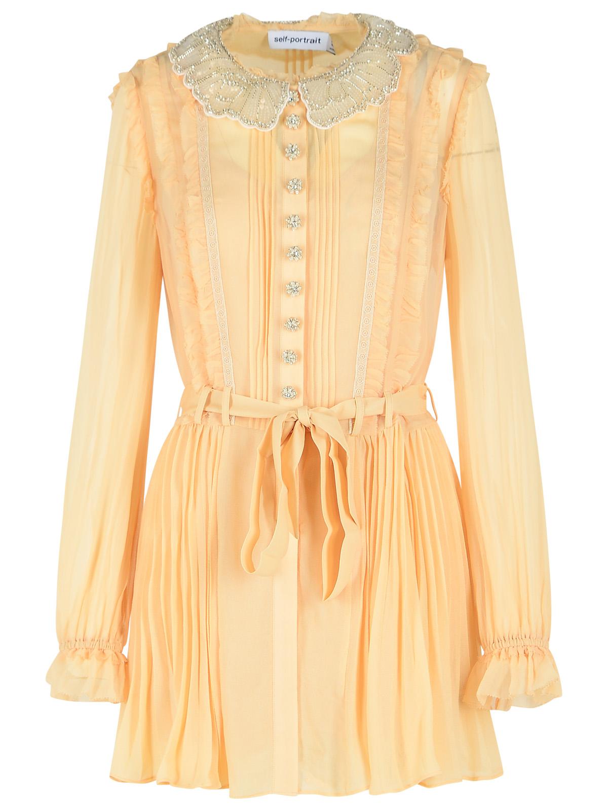 Self Portrait Cream Viscose Mini Dress Women SELF-PORTRAIT