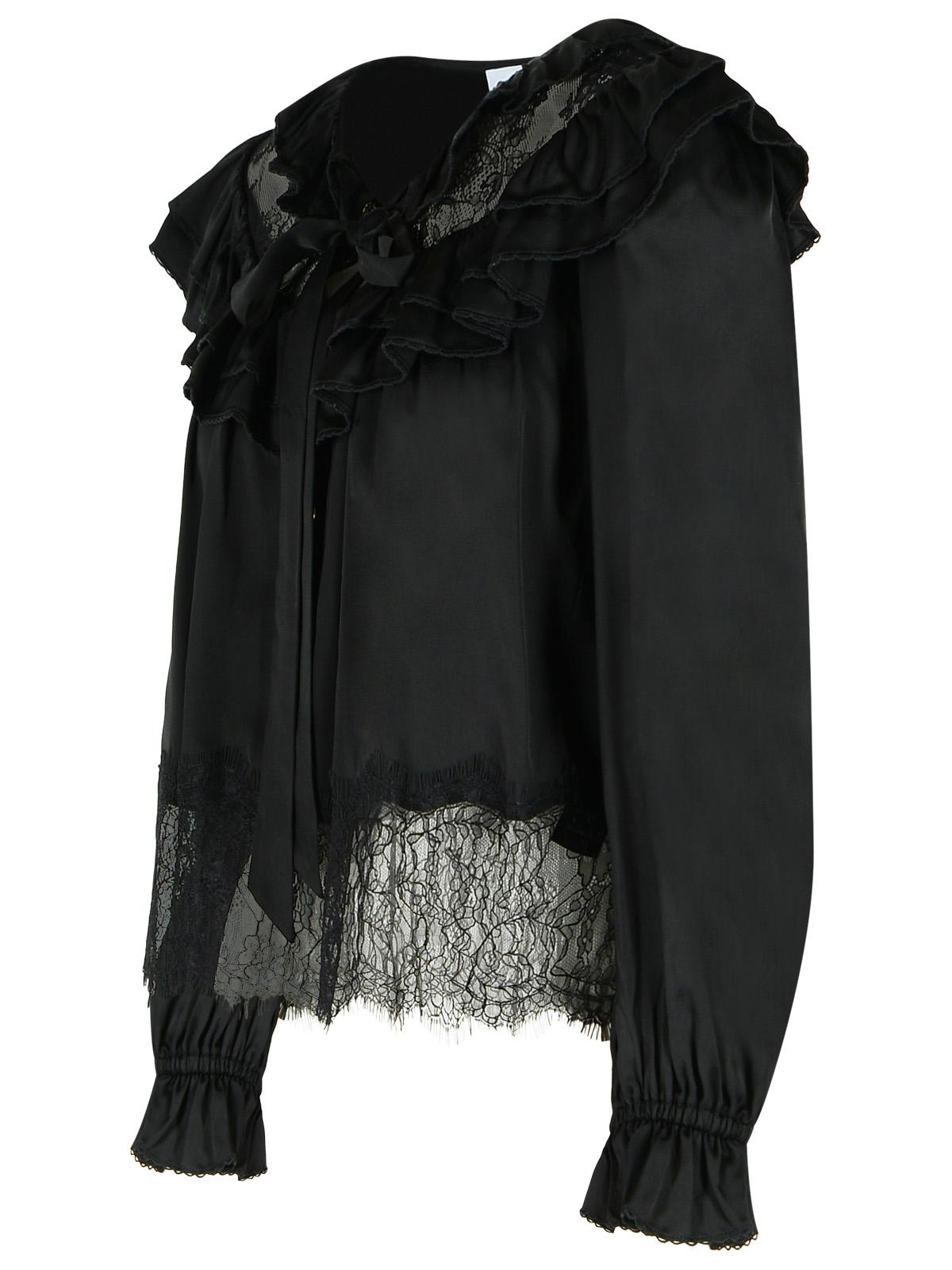 Self Portrait Black Viscose Blouse Women SELF-PORTRAIT
