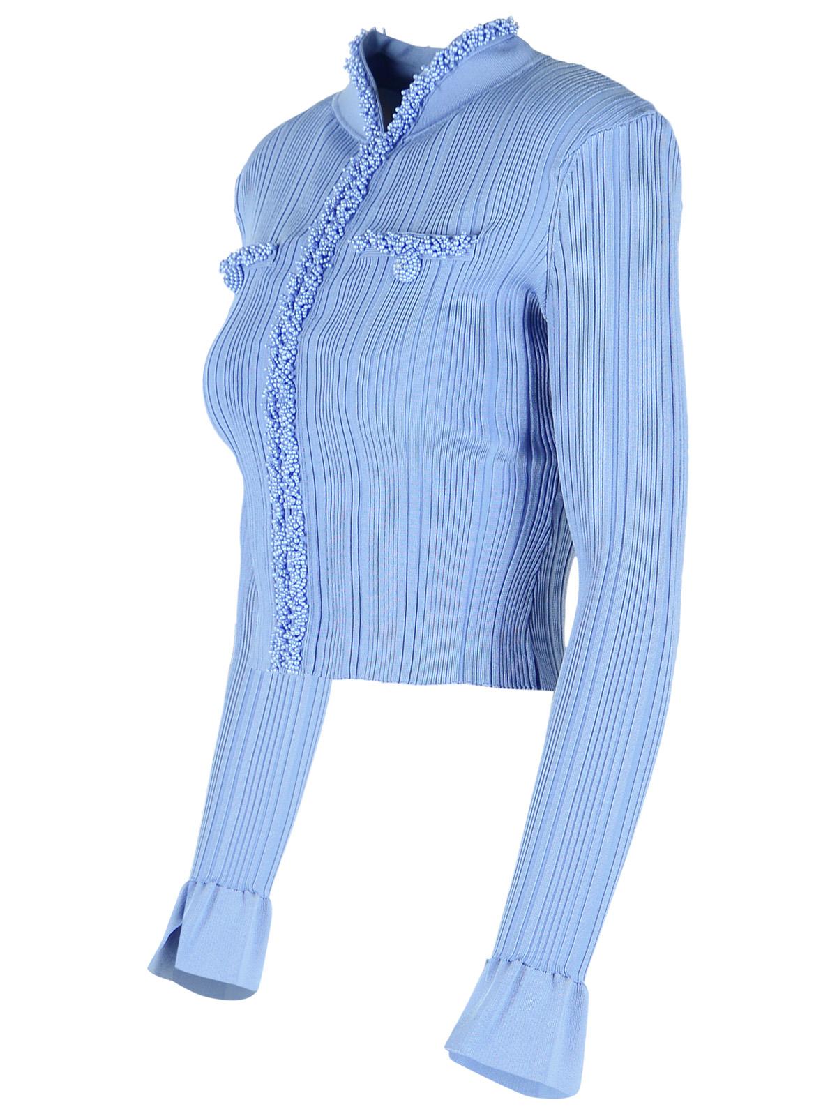 Self Portrait 'Pearl' Cardigan In Light Blue Viscose Blend Women SELF-PORTRAIT