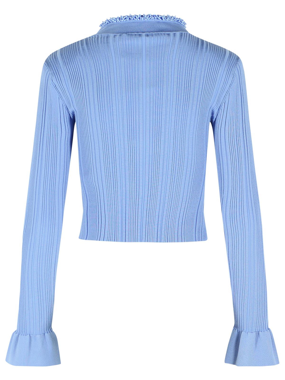 Self Portrait 'Pearl' Cardigan In Light Blue Viscose Blend Women SELF-PORTRAIT
