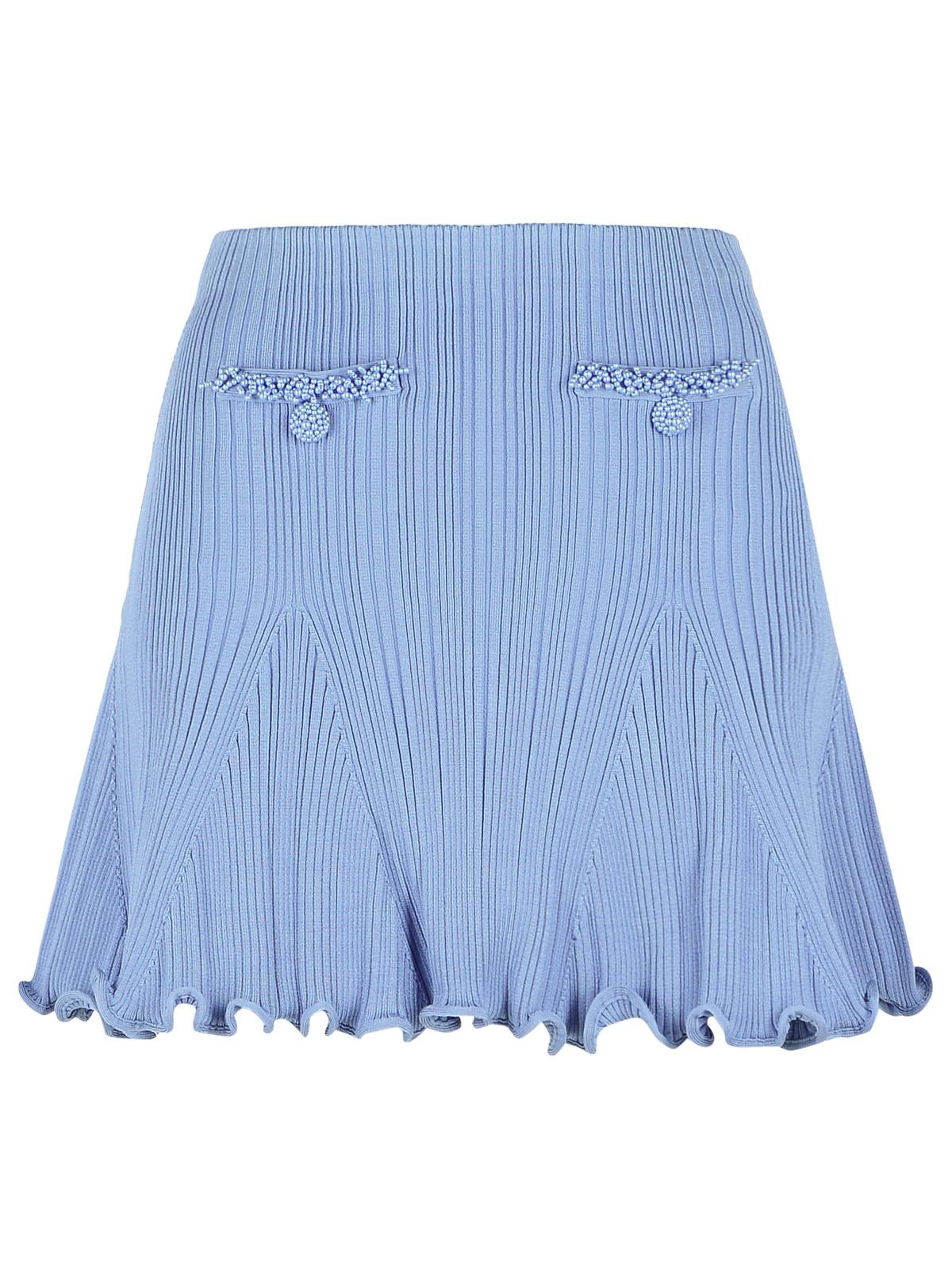 Self Portrait 'Pearl' Skirt In Light Blue Viscose Blend Women SELF-PORTRAIT