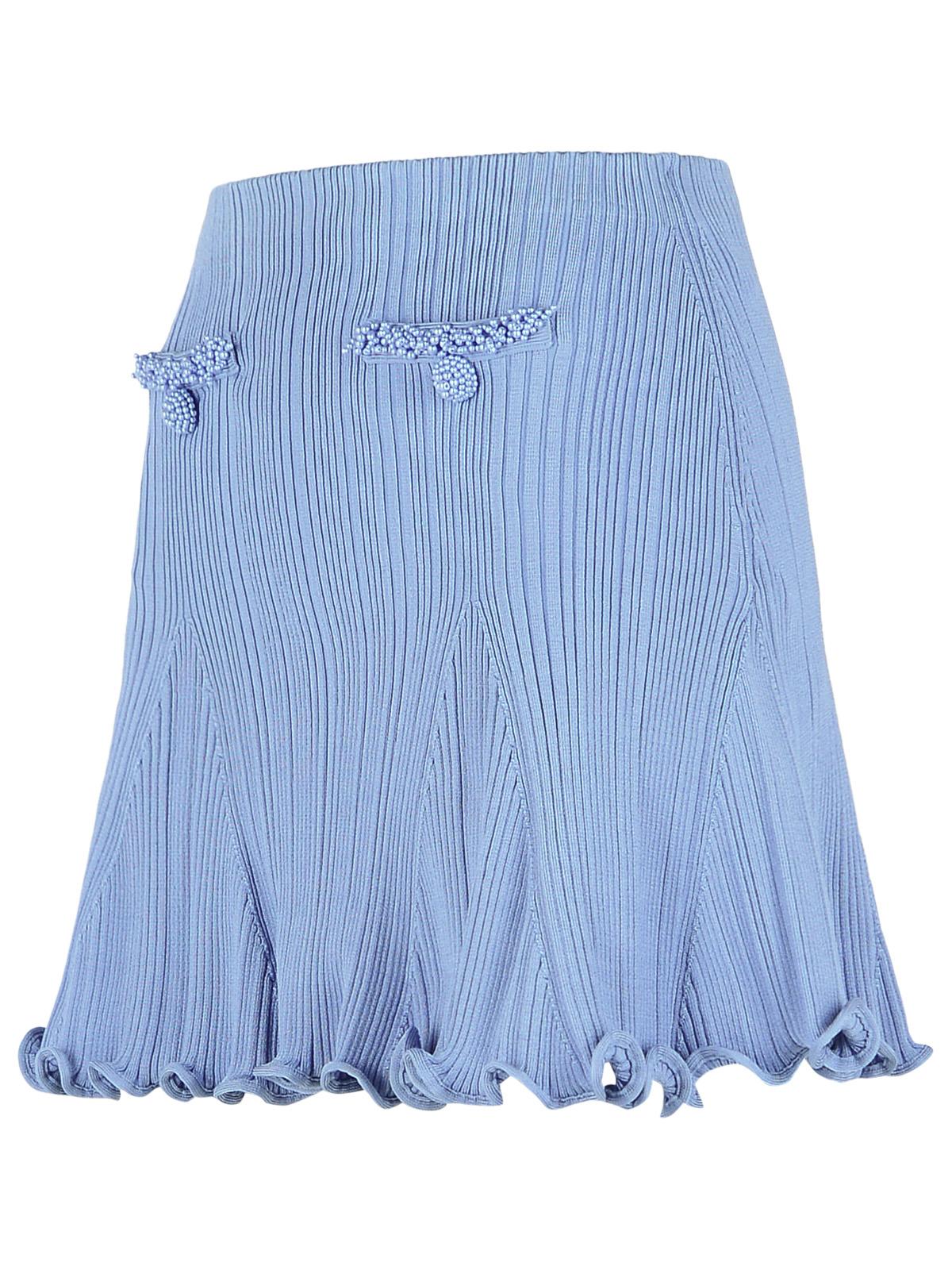 Self Portrait 'Pearl' Skirt In Light Blue Viscose Blend Women SELF-PORTRAIT