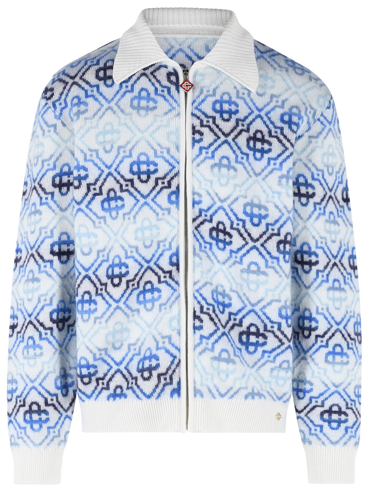 Casablanca Light Blue Wool Blend Sweater Men CASABLANCA